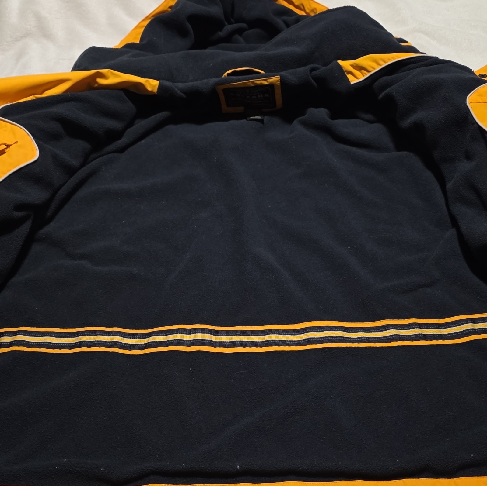 Y2K Arizona Jean Co Men’s L Yellow/Black Colorblock Hooded Full Zip Insulated