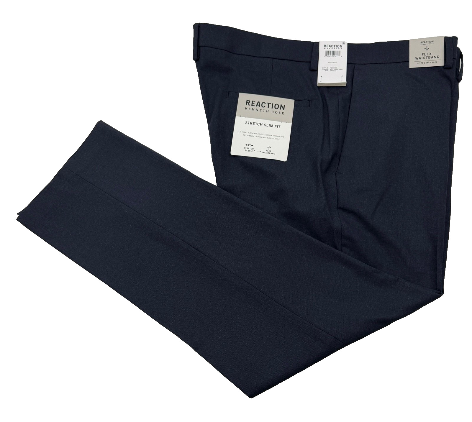 $95 NEW KENNETH COLE REACTION Mens 38×29 Dark Navy Trousers/Dress Pants/Slacks