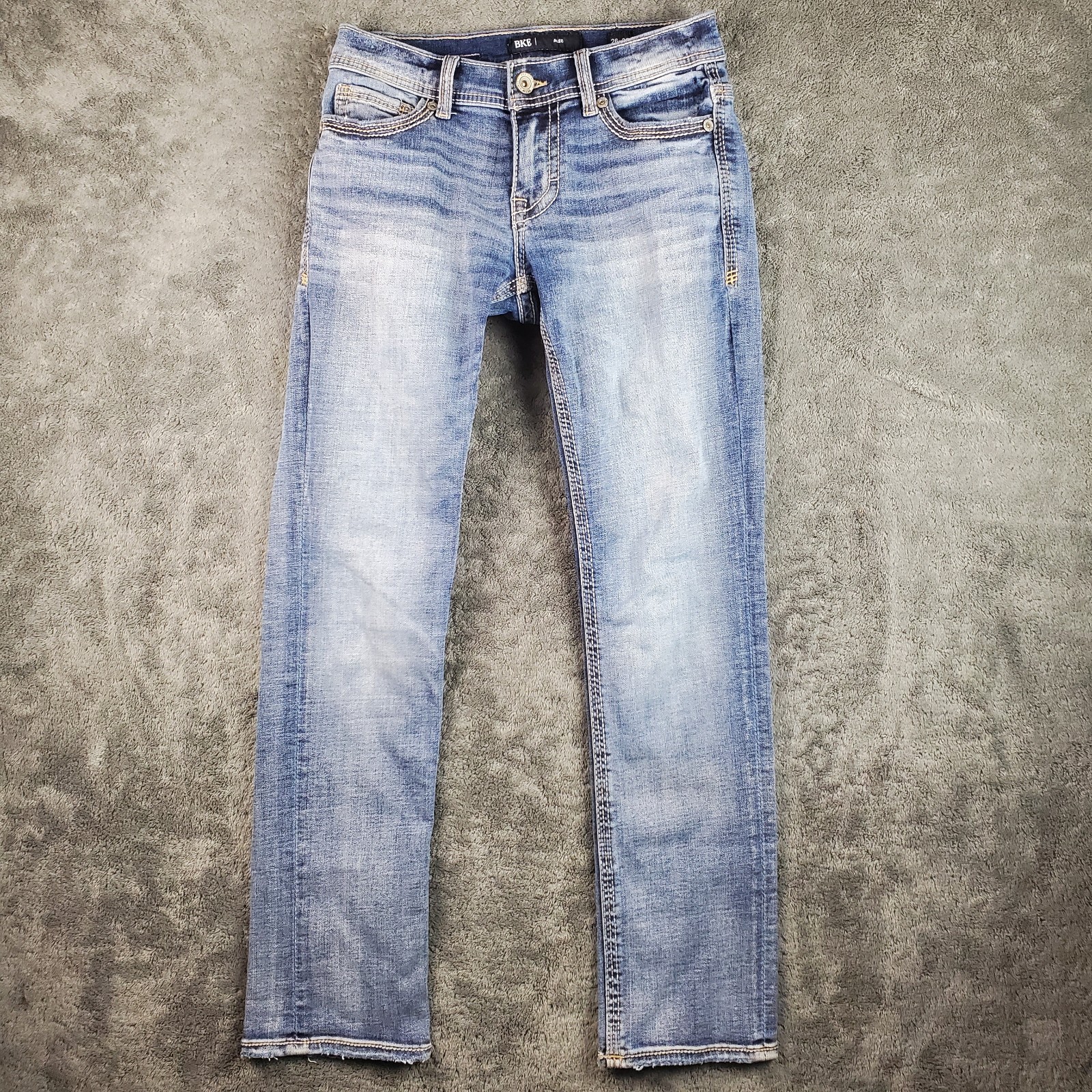 BKE Jeans Men’s 26×30 Blue Alec Straight Stretch Jean Denim Slim