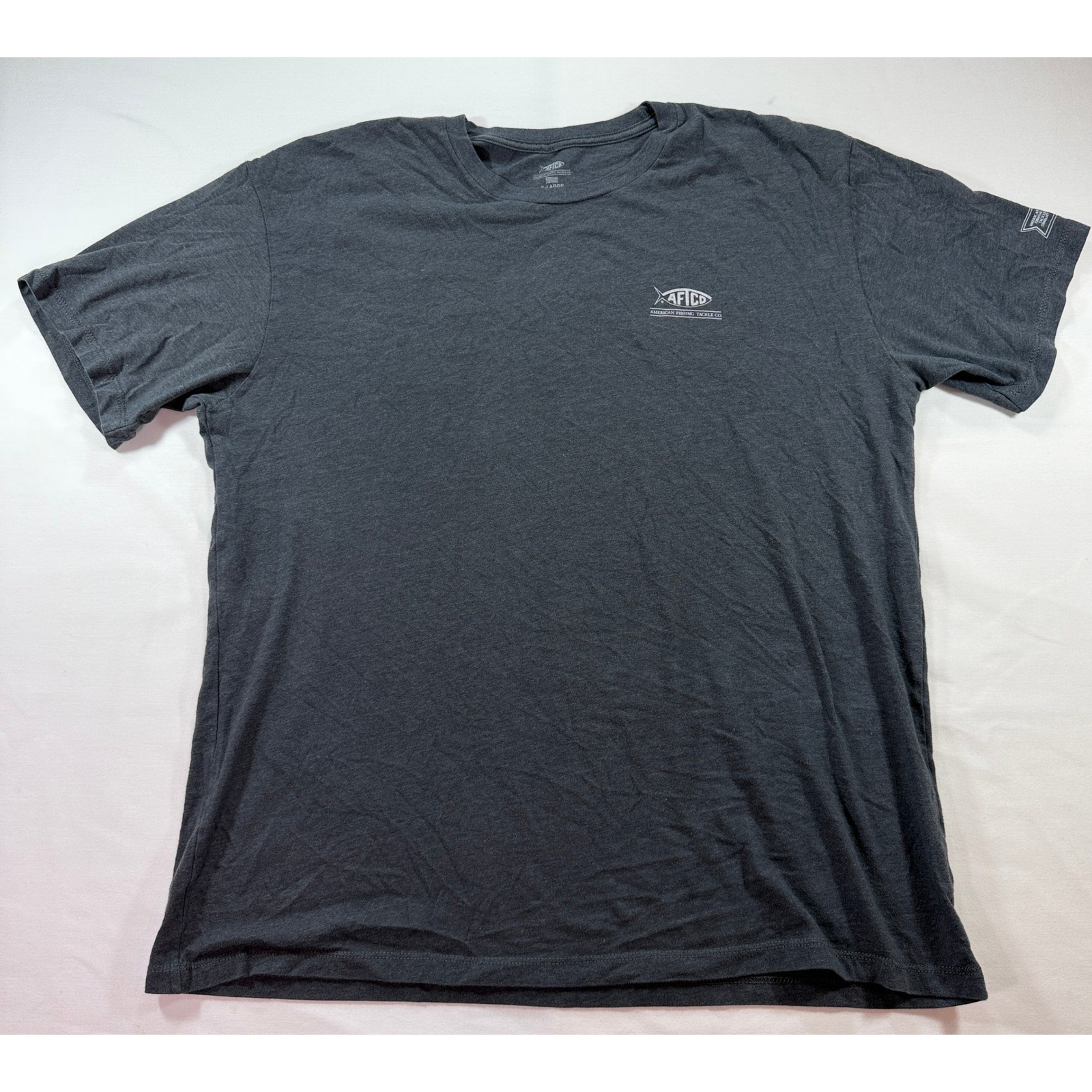 AFTCO Mens XL Charcoal Gray T-Shirt American Fishing Tackle Co