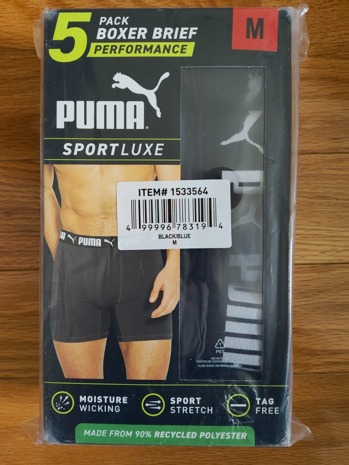 Men’s PUMA Boxer Briefs 5pk Moisture-Wicking Underwear Tag-Free Comfort Fit
