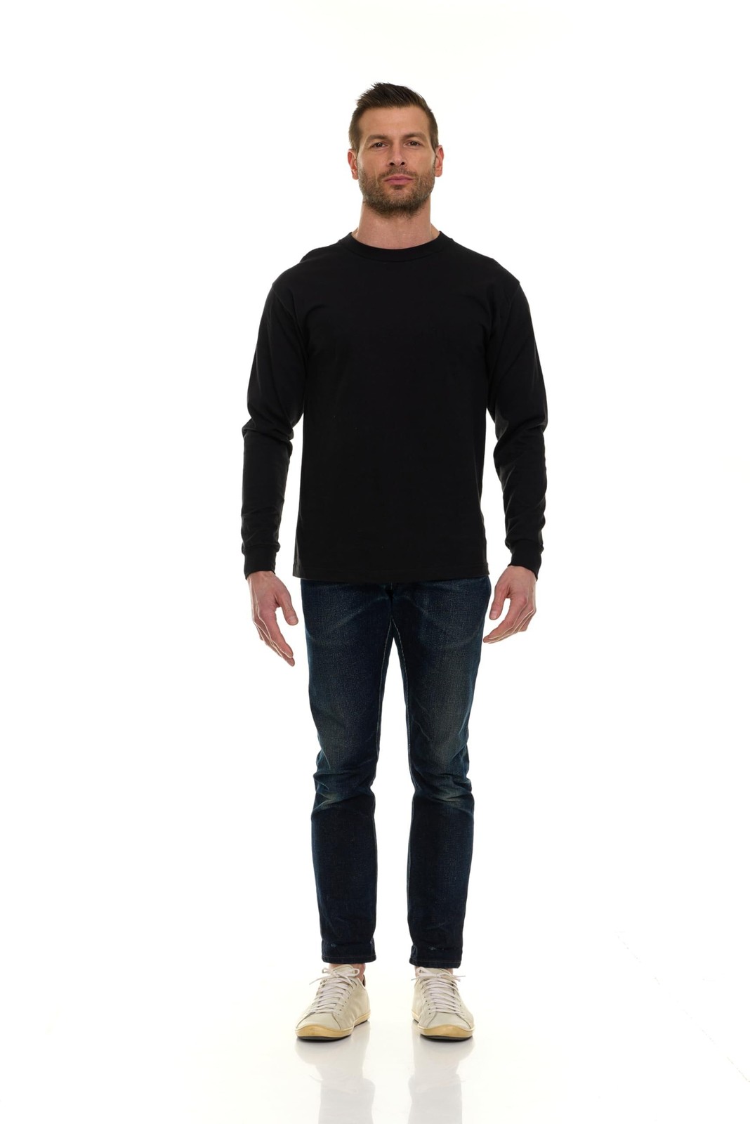 BILLIONHATS Mens Long Sleeve Colorful T-Shirts , Crew Neck Bulk Tees for Men