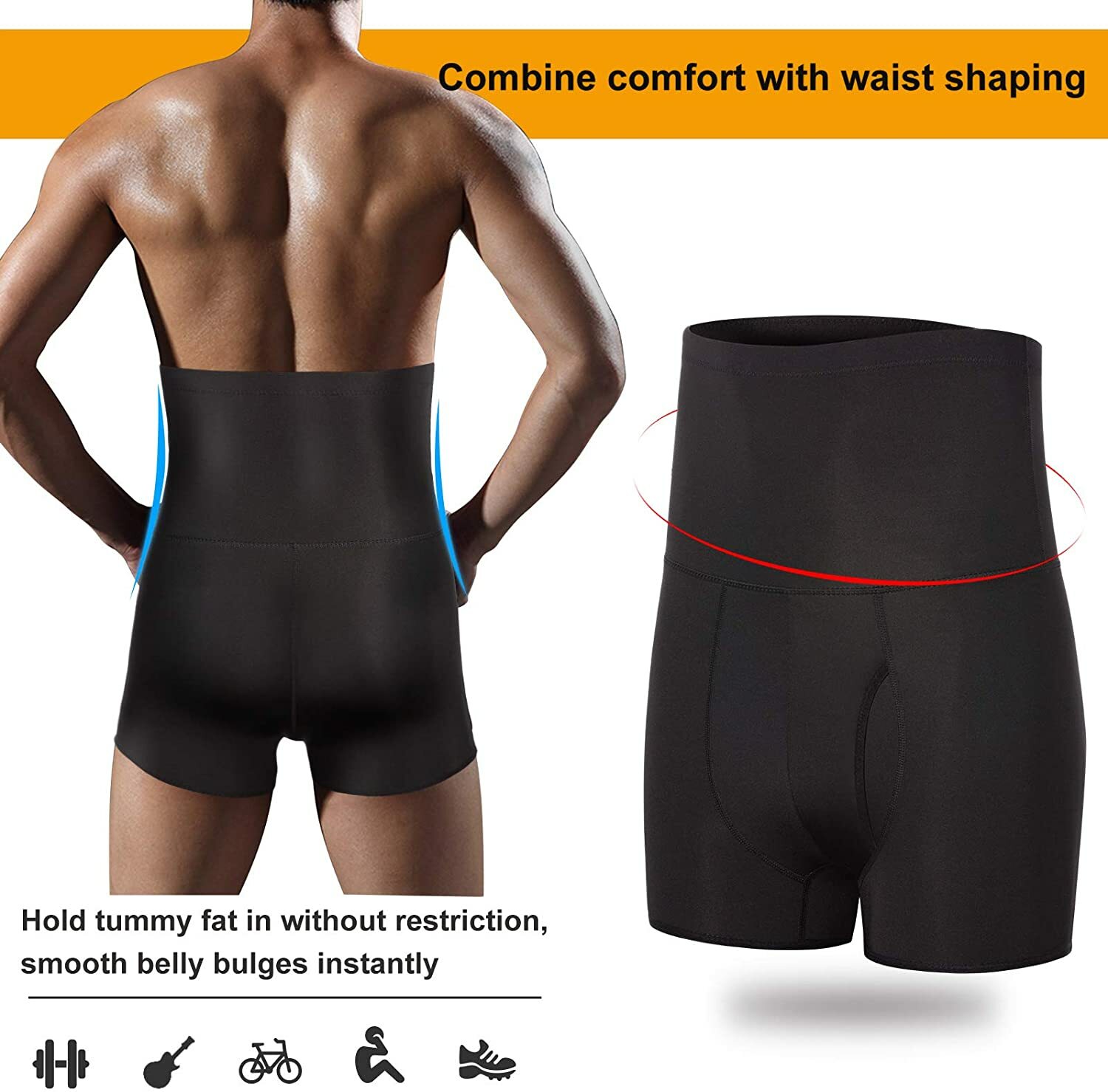 Men Faja Colombiana para Hombre Stomach Shaper Boxer Brief High Waist Shapewear