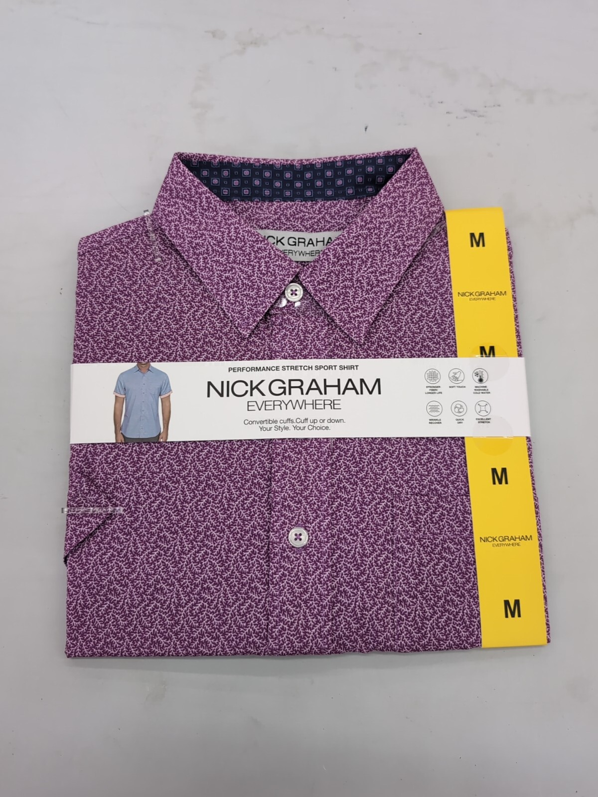 Nick Graham Everywhere Men’s SS Performance Stretch Sport Shirt Sz M AM16