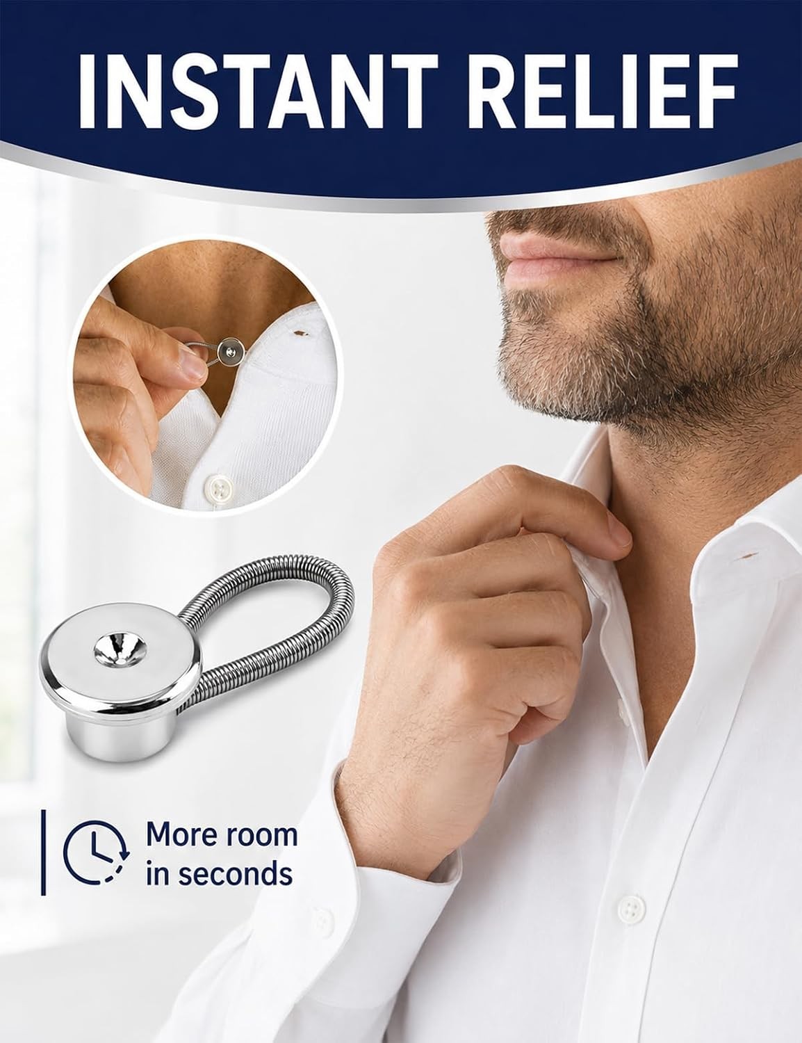 1000pcs Metal Collar Neck Waist Extender Buttons For Men Dress Shirts Pants LOT