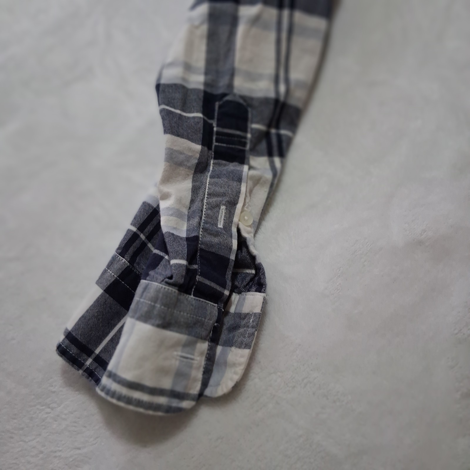 American Eagle Shirt Mens Large Blue & White Plaid Flannel Western Long Sleeve