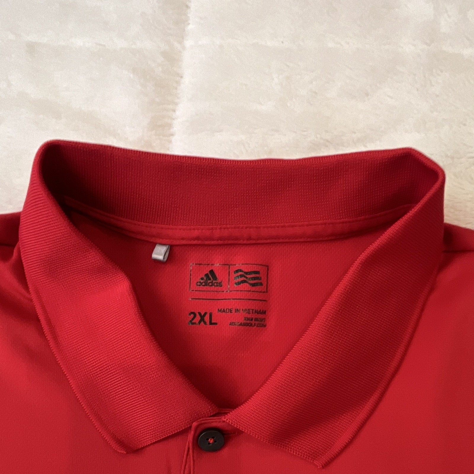 Adidas Golf Men’s 2XL Red Polo Shirt Polyester Lightweight Collared Logo