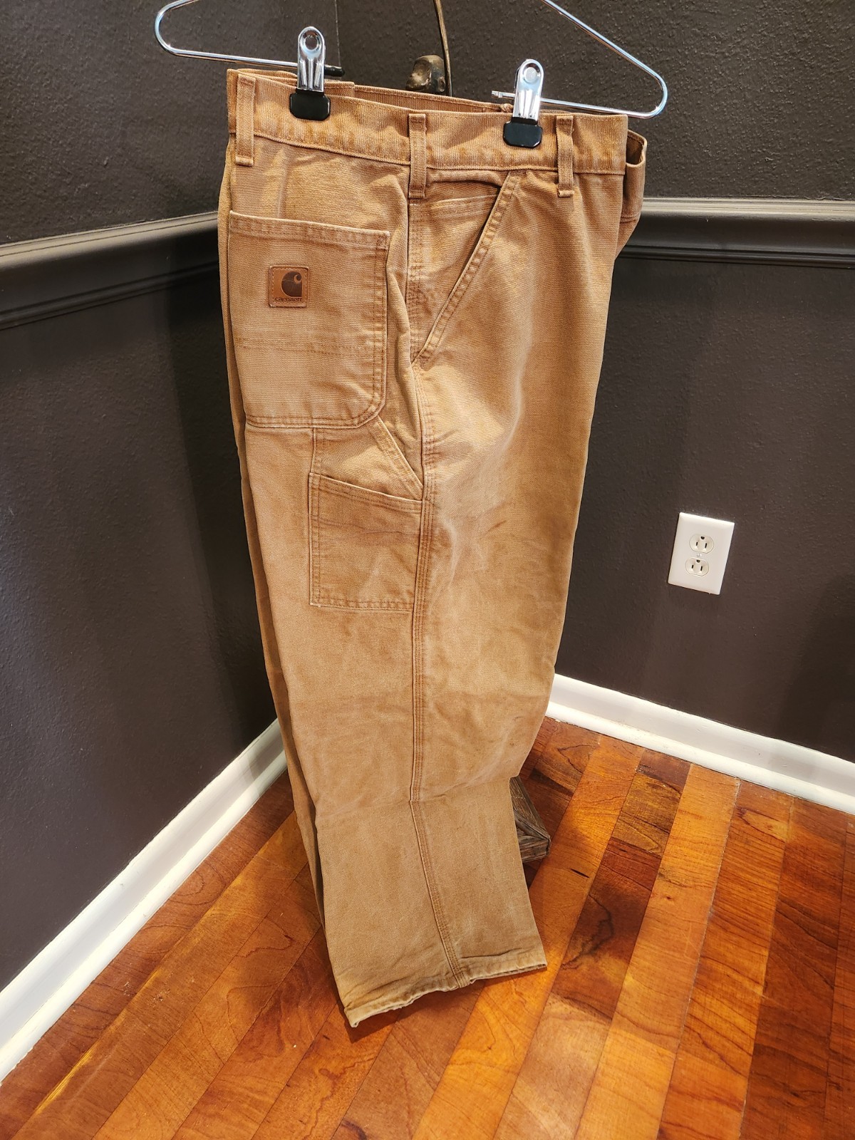 Vintage/Broken-In Carhartt Canvas Work Pants – Brown – 42×30 – Rugged
