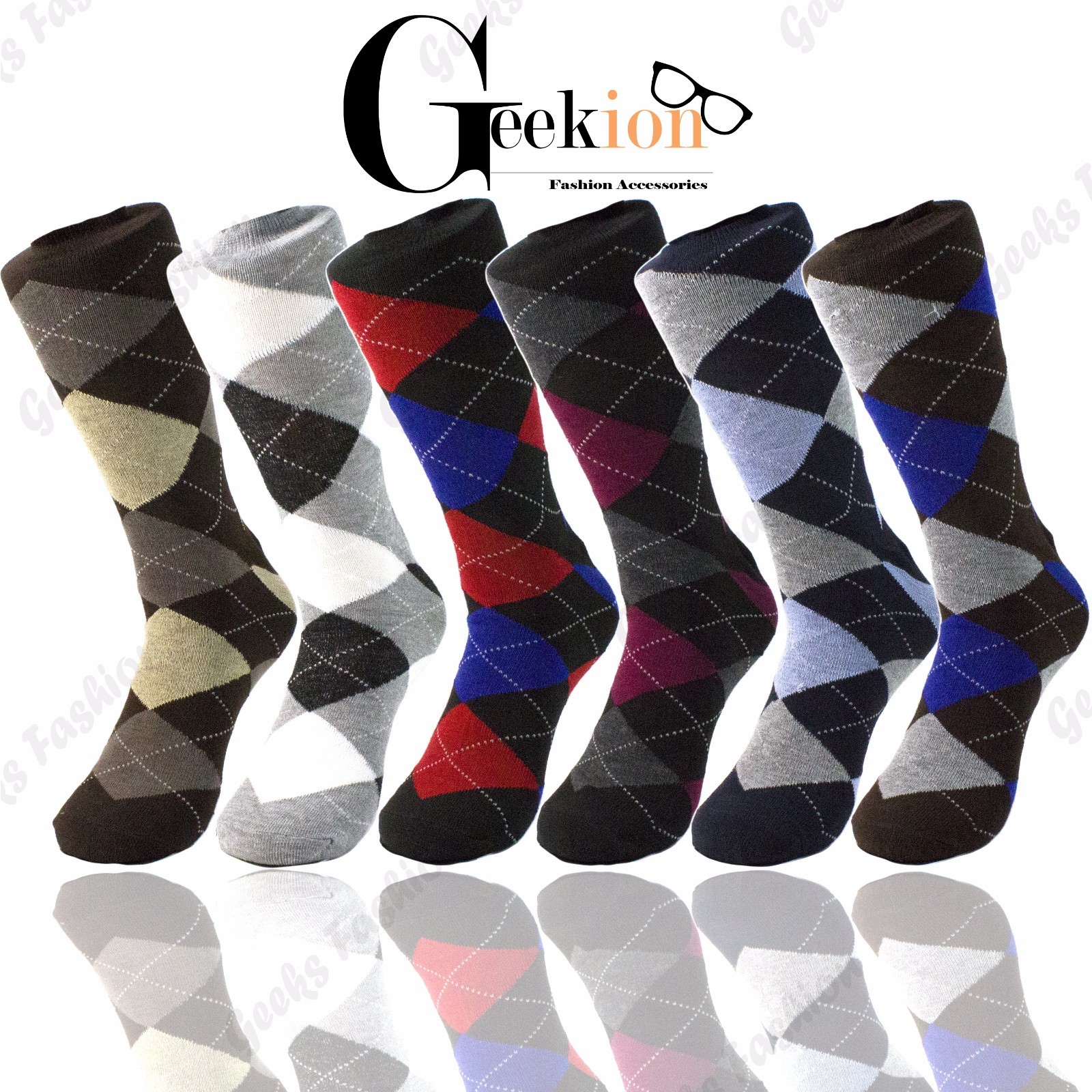 3 6 9 12 Pairs Mens Funky Colorful Pattern Causal Dress Fashion Socks 10 – 13
