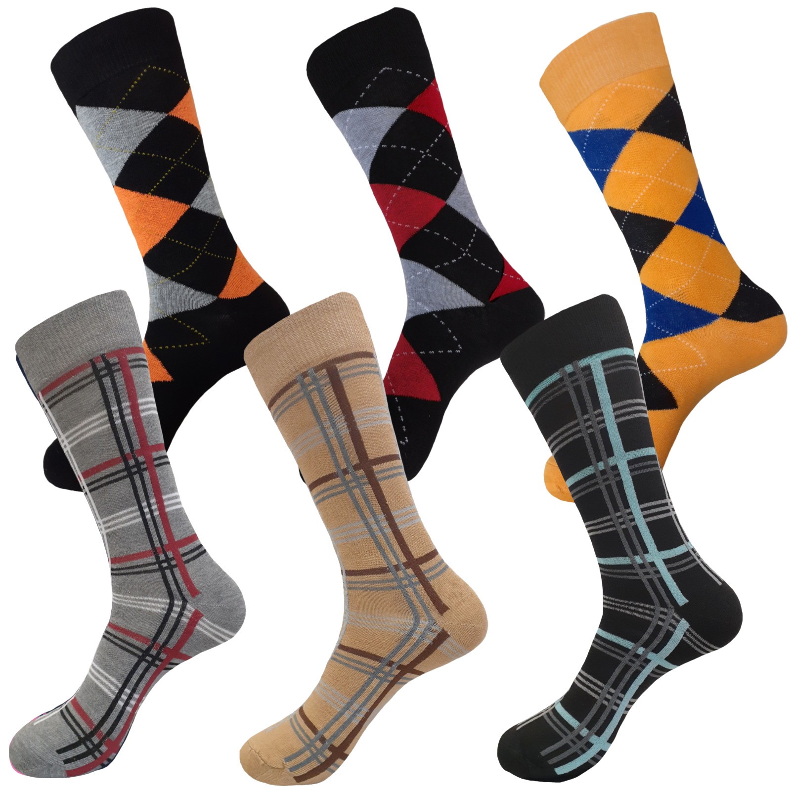 3-6-12 Pk Men’s Dress Socks First Quality Striped Polka Dots COTTON Socks 10-13