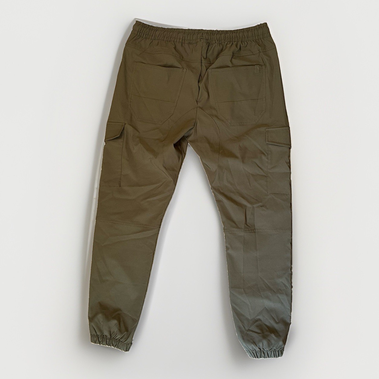 Stone Falcon Brown Cargo Joggers Pants Men’s Medium Stretch Nylon Cinch A8-068