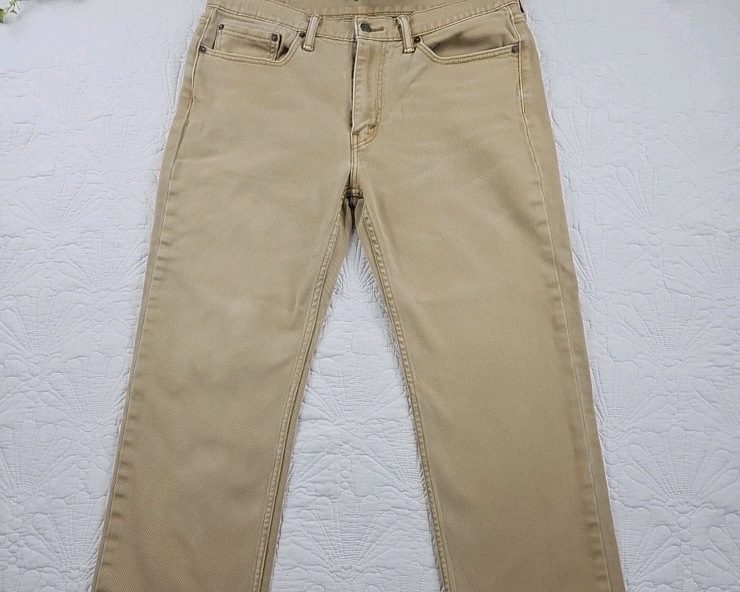 Levi’s 514 Jeans Men’s 36×34 Tan Khaki Straight Leg Pants Black Label Denim NWT