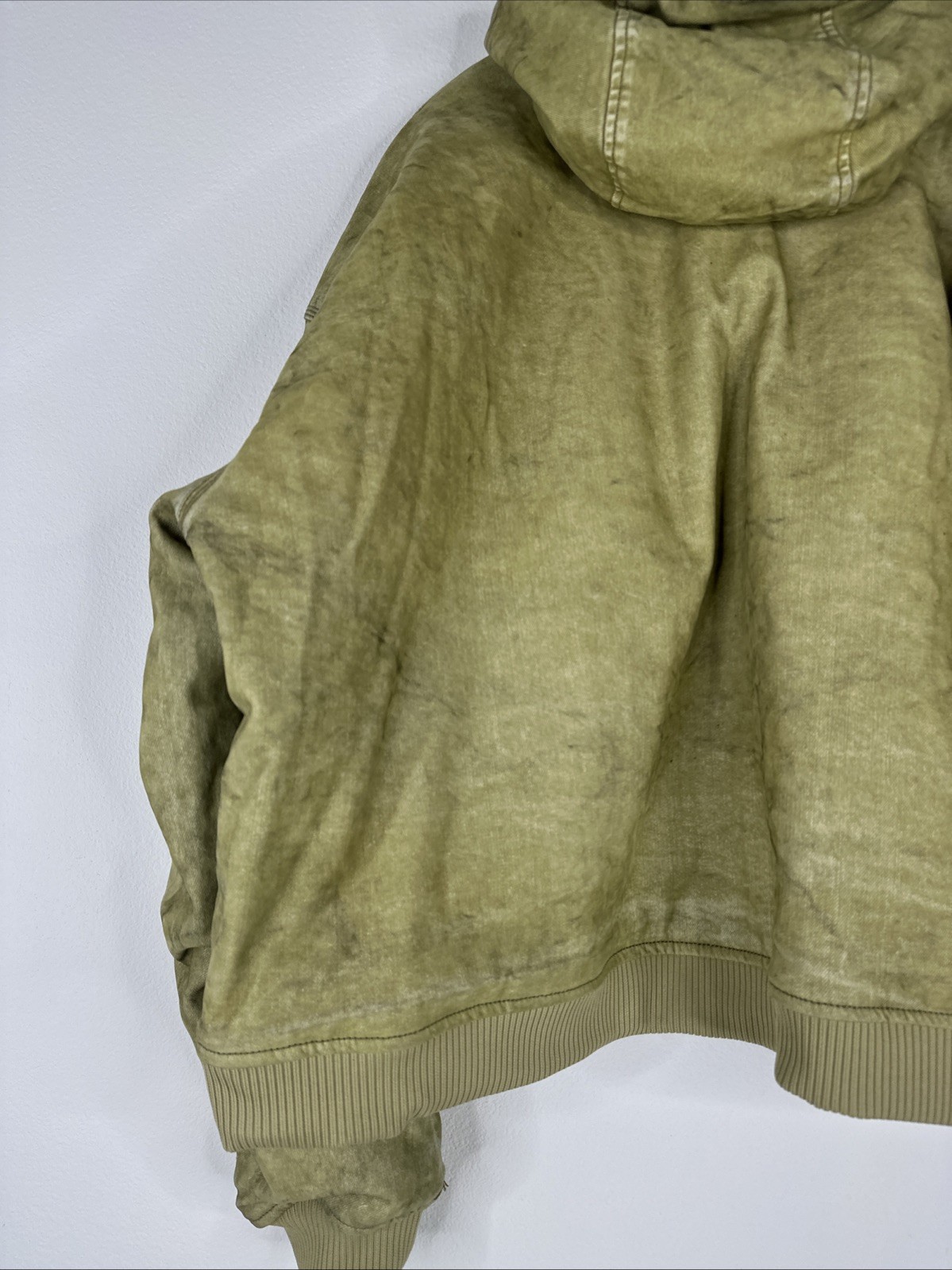 MNML FLOCKED HOODED ZIP UP WORK JACKET MENS SIZE 2XL TAN