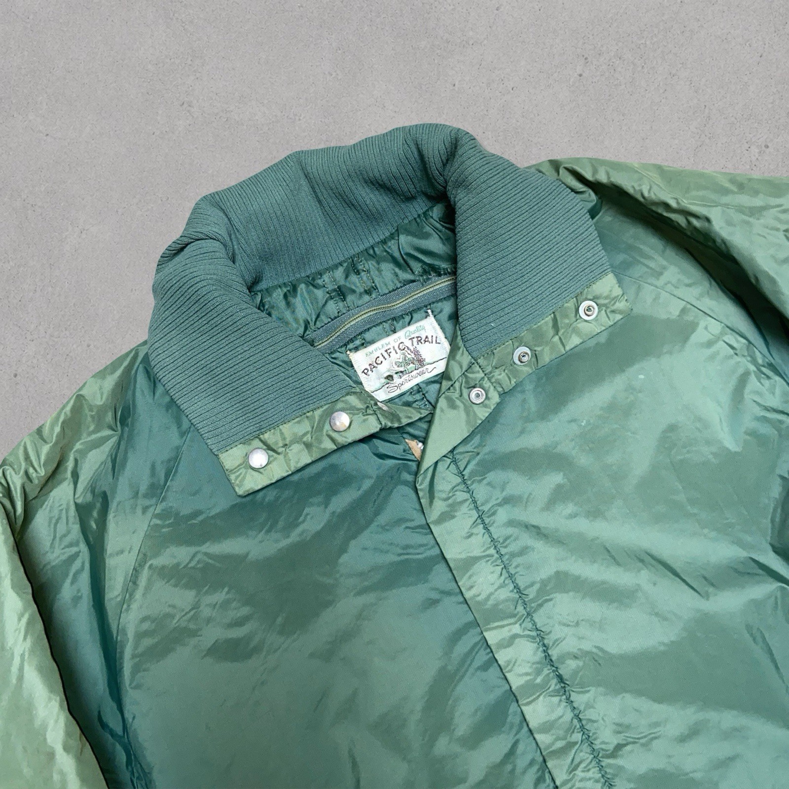 Vintage 80s Pacific Trail Belted Jacket Green Coat Mens Large (See Measurements)