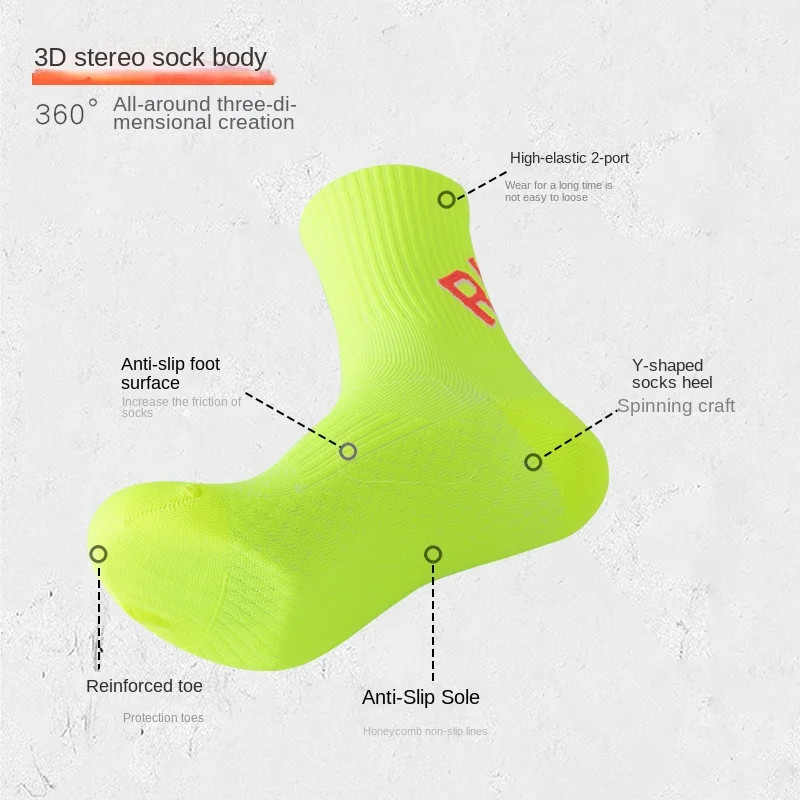 New Outdoor Sports Marathon All Seasons Running Crew Socks Men/Women Colorful Qu