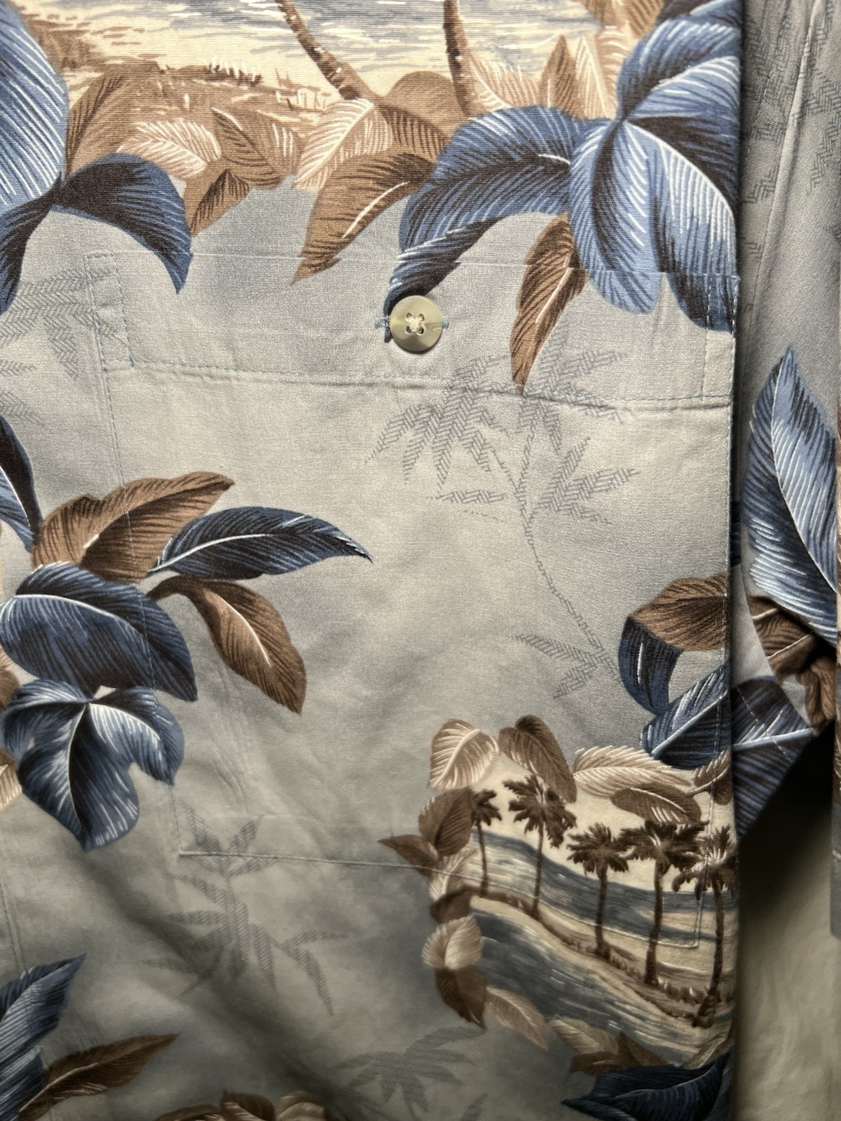 Hollis River Men’s XL Aloha Blue Button Up Tropical Hawaiian Shirt
