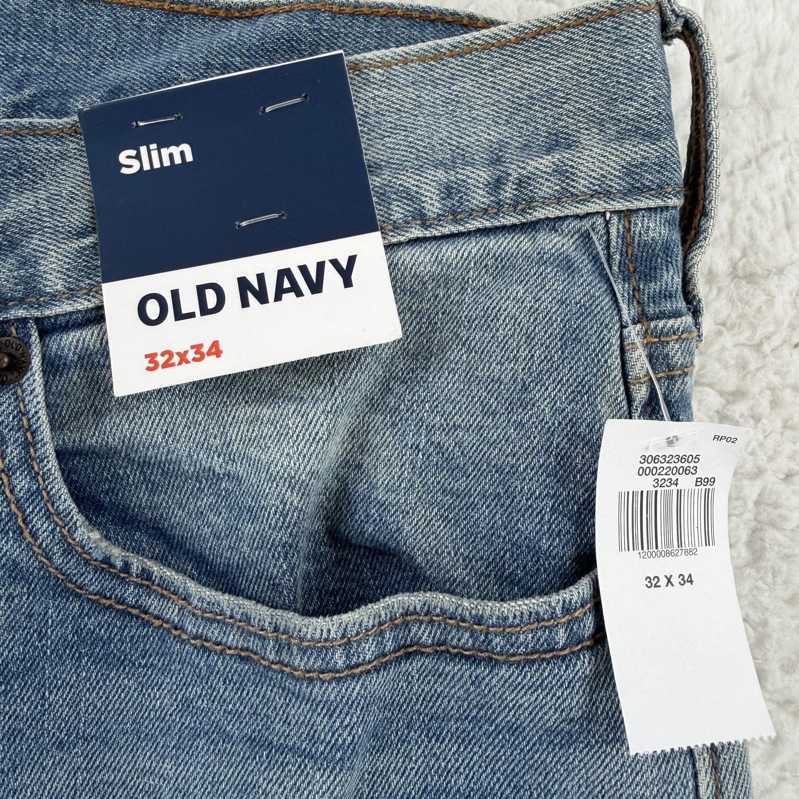 Old Navy Slim Built-In Flex Jeans Mens 32×34 Blue Medium Wash Denim Pants