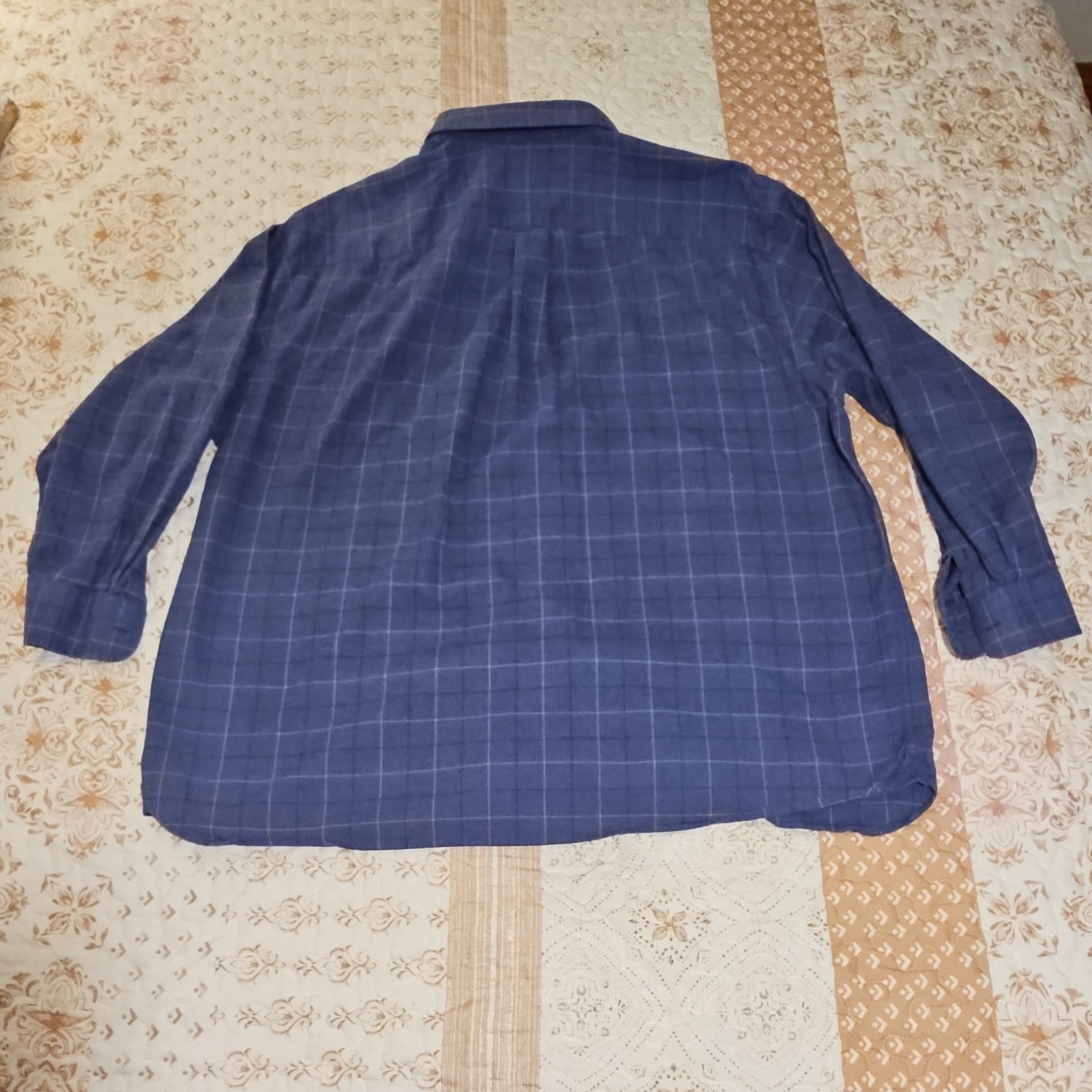 Daniel Cremieux Signature Collection Mens 2XB Big Blue Windowpane Check Shirt