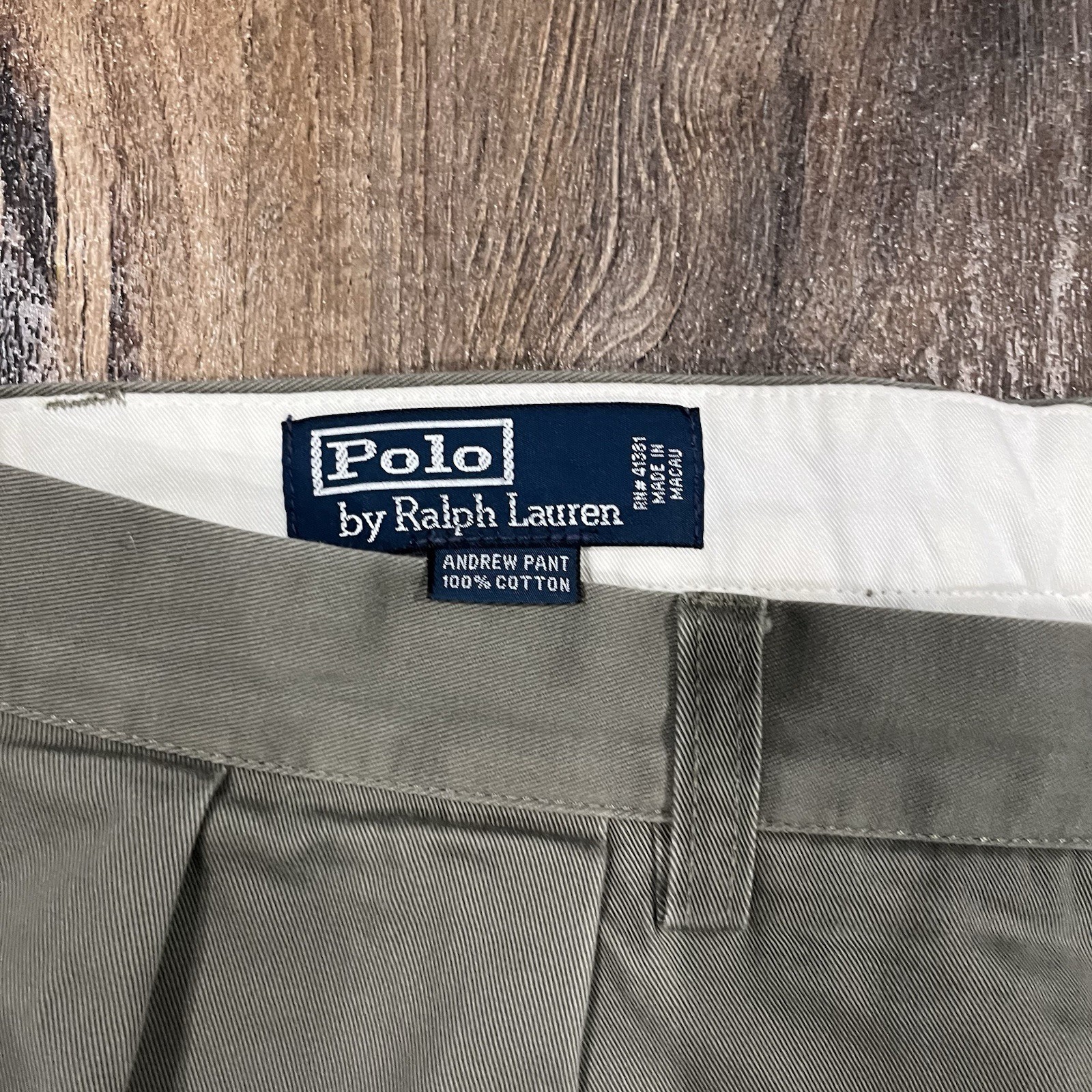 Vintage Polo Ralph Lauren Andrew Pant 33×30 (32×29) Olive Green Double Pleated