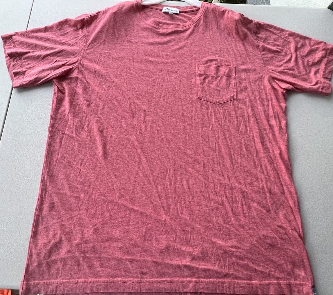 Peter Millar Seaside Shirt Men’s XL REDISH Pink Pocket Cotton Tee Golf