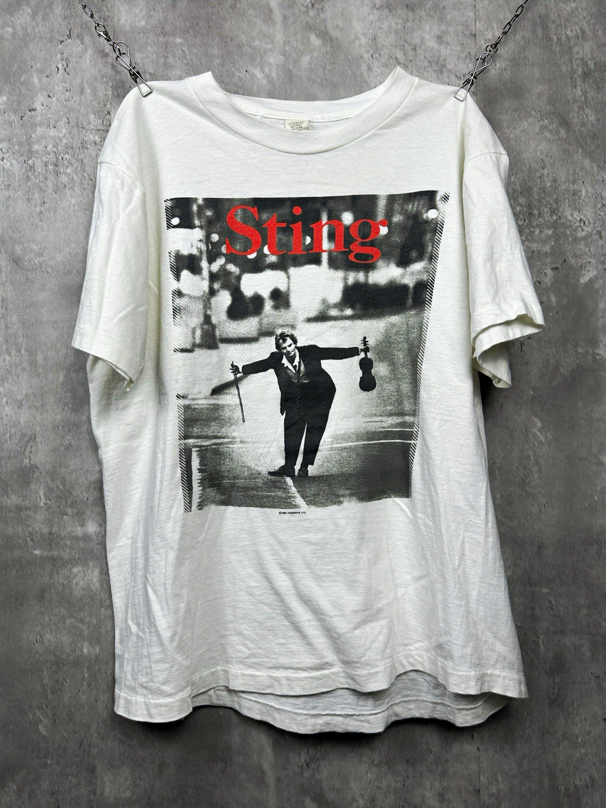 Sting Nothing Like the Sun Tour 1987-88 Vintage Double-Sided Tee White (L)