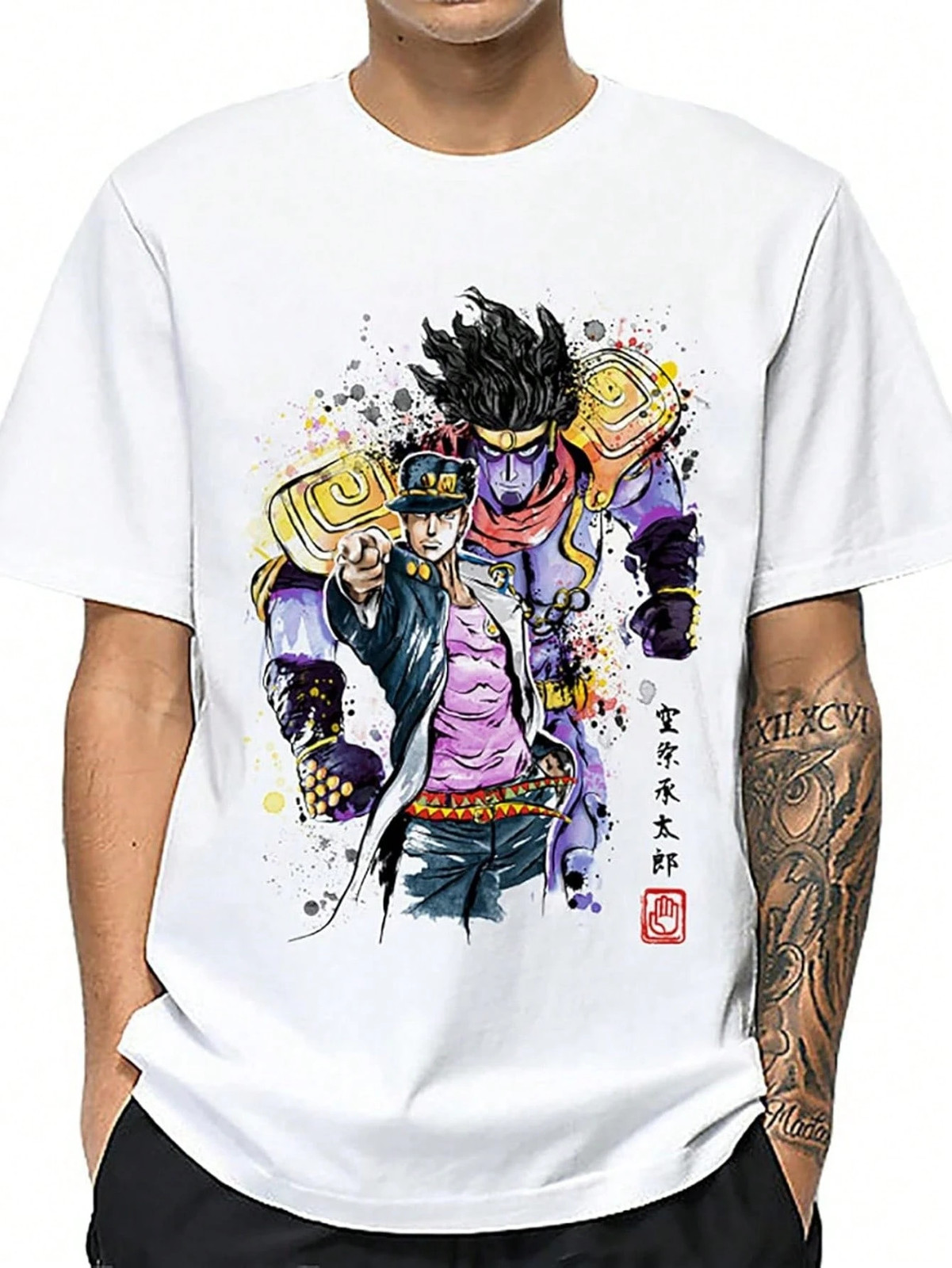 Kujo Jotaro Kurzarm Top Itadori Yuji T-shirt Anime Unisex 3