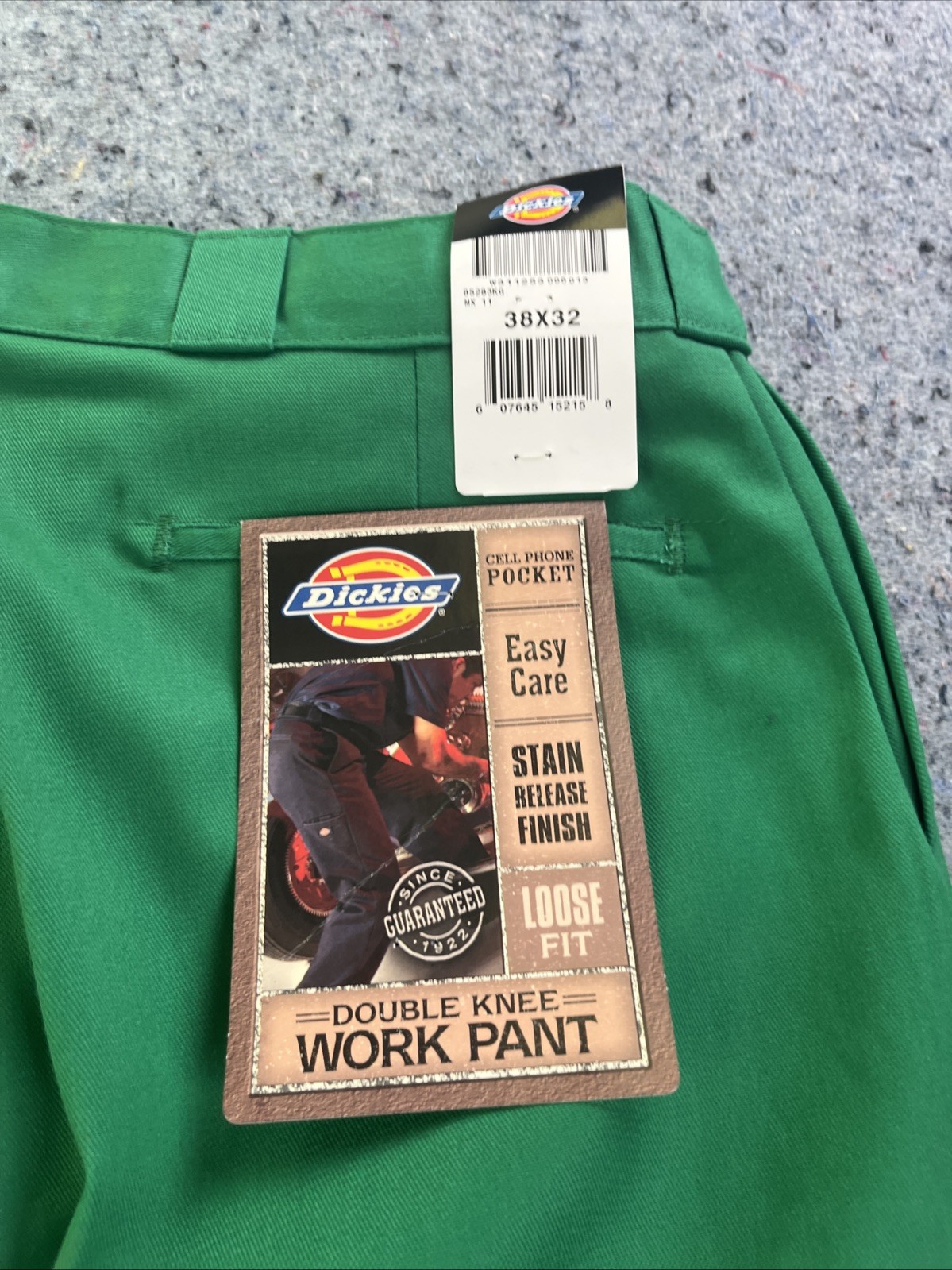 Vtg. Y2K Dickies Loose Fit, Double Knee Work Pants. Green. 38”x32”. NWT