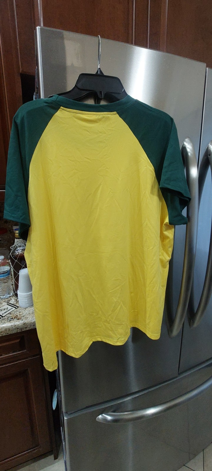 Yellow/Green Raglan Short Sleeve Crew Neck Crayon Graphic T-Shirt Size 14