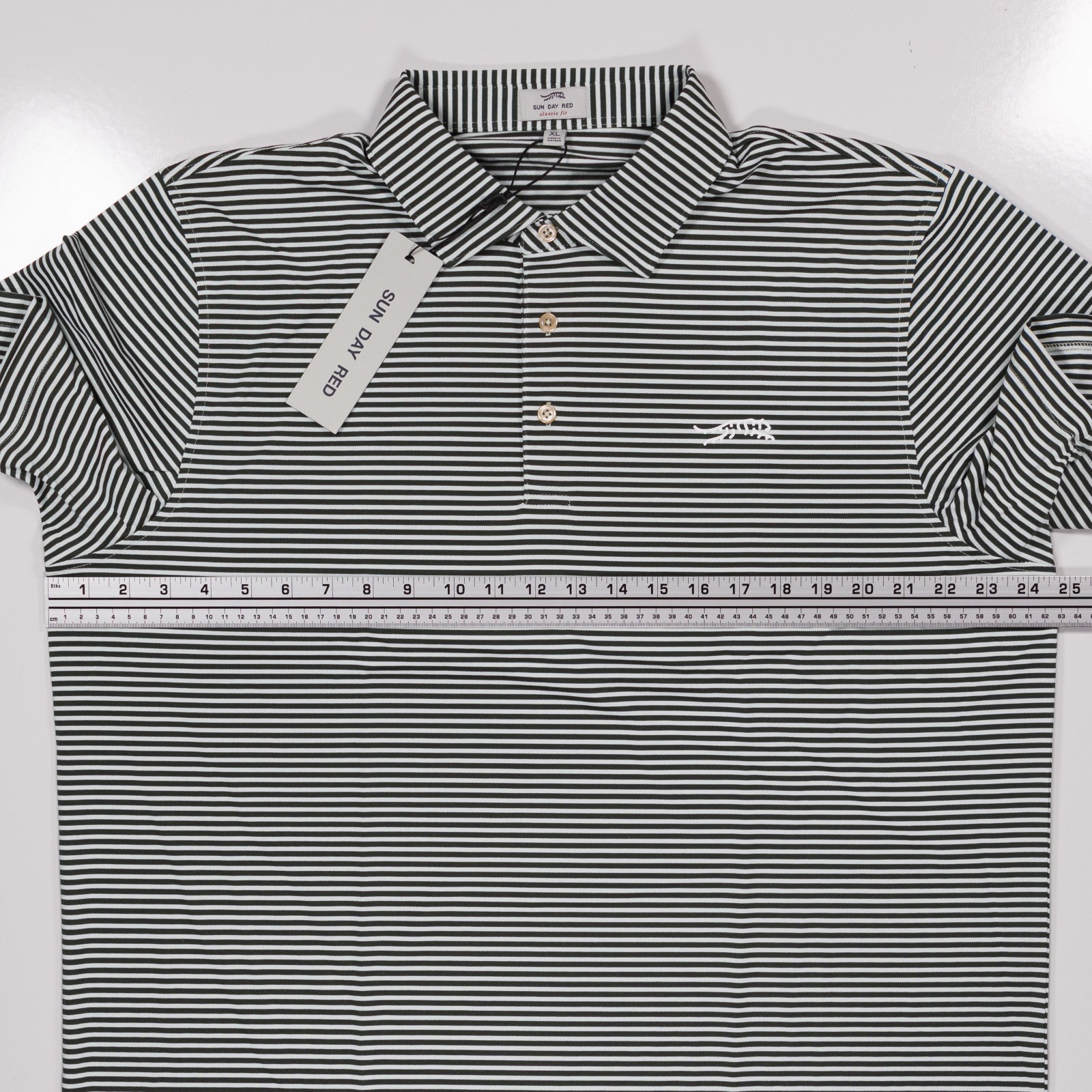 Sun Day Red Cypress Graphic Stripe Polo XL Pale Blue NWT Tiger Woods Golf