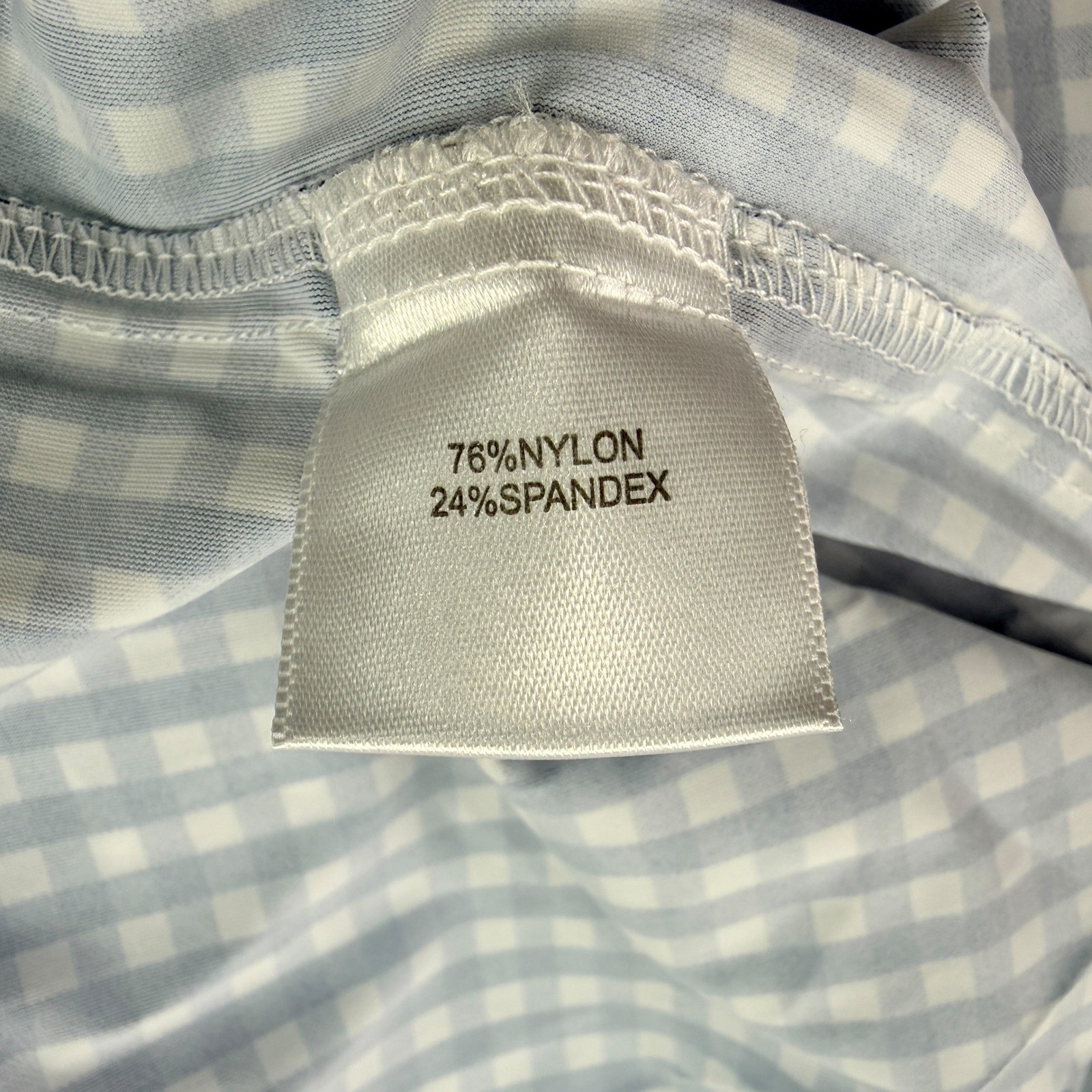 Collars & Co Mens 3XL Navy Gingham Button Down Dress Shirt Stretch Nylon NWT