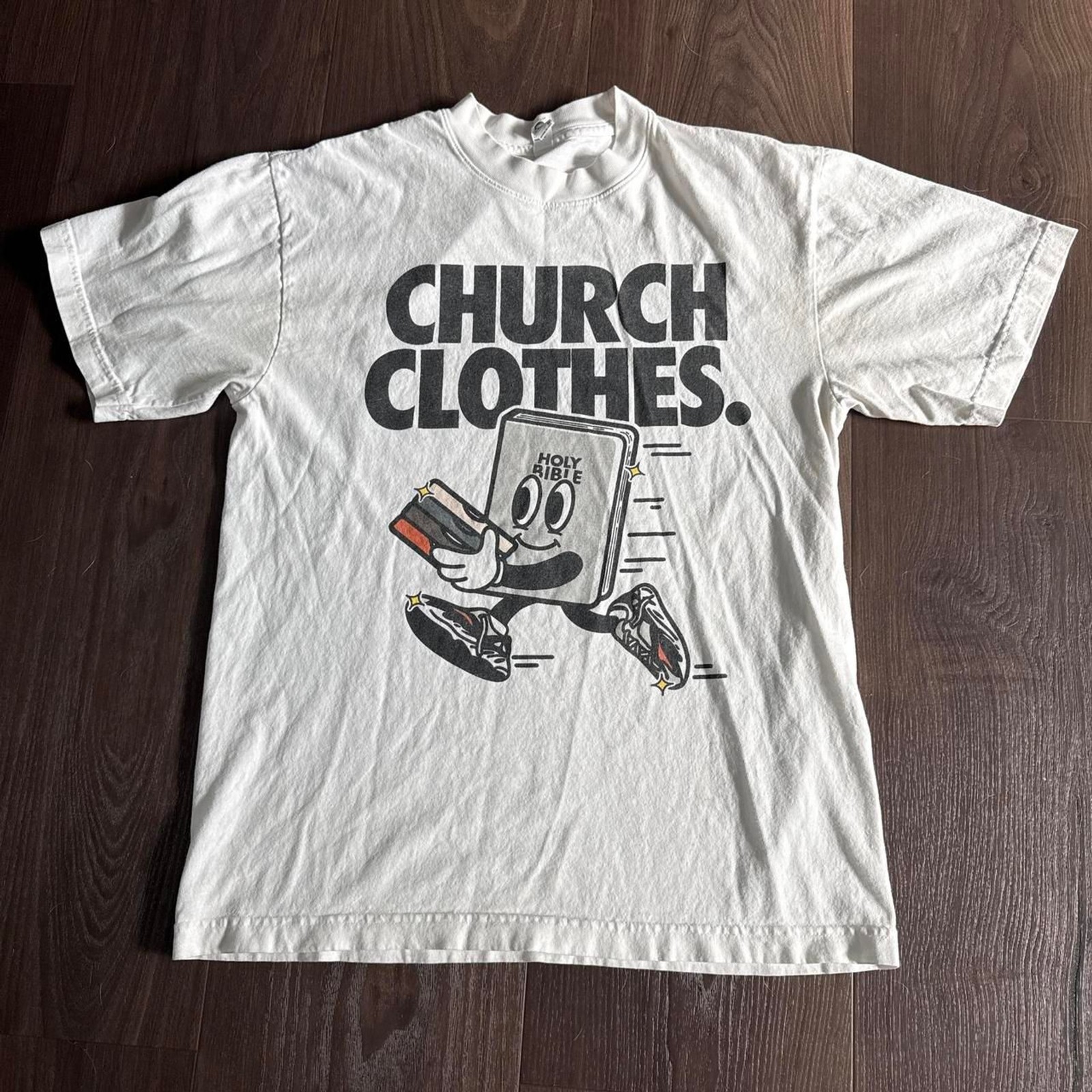 Los-angeles-apparel Men’s Cream and White T-shirt