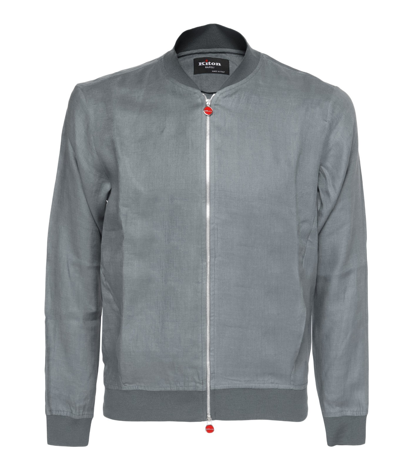 NWT KITON BOMBER JACKET SHIRT Pahoa grey linen extra-luxury Napoli Italy 48