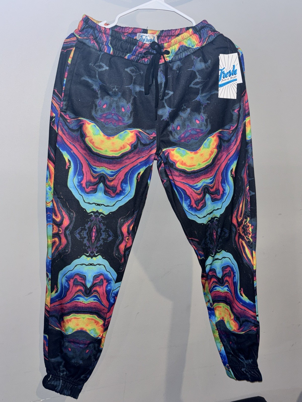 NWT Fresh Prints of Bel-Air Tie-Dye Psychedelic Jogger Pants Drawstring Small