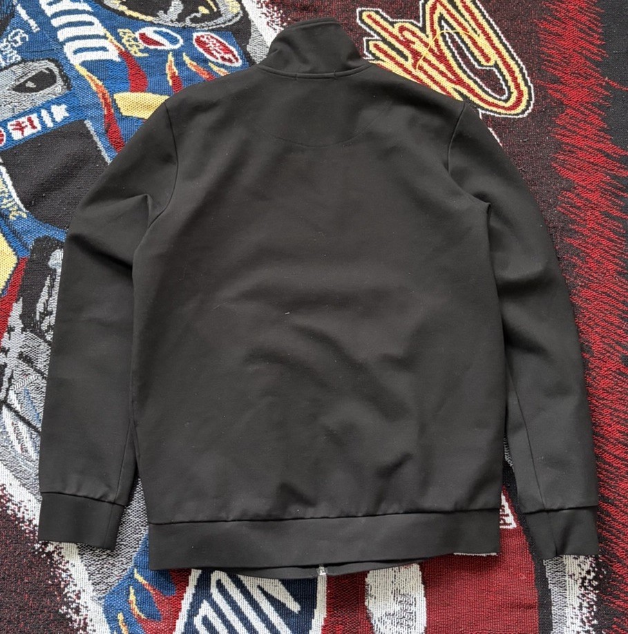Versace Men’s Black/Blue Full Zip Track Jacket Medusa Logo Greek Key Trim L