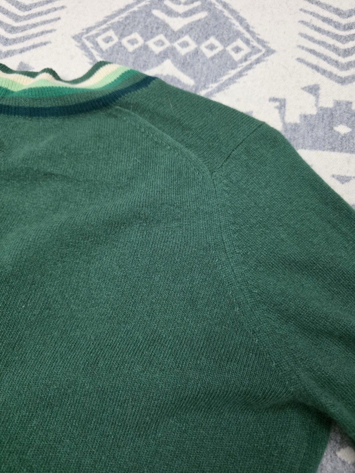 Vintage 60s Ballantyne 100% Cashmere Cardigan Sweater Green Made In Scotland