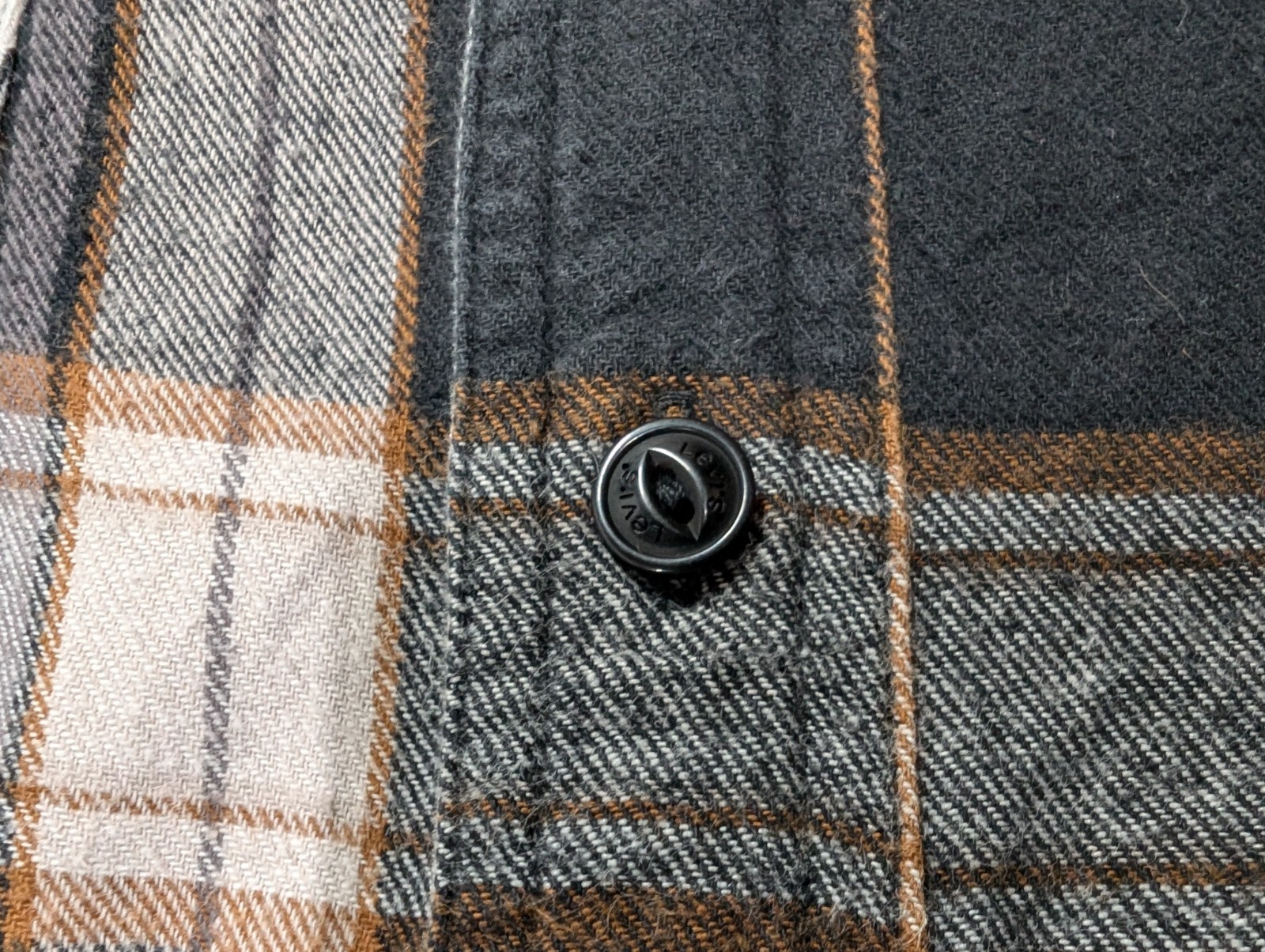 LEVI’S Barstow Men’s Check Plaid Flannel Worker Button Shirt M