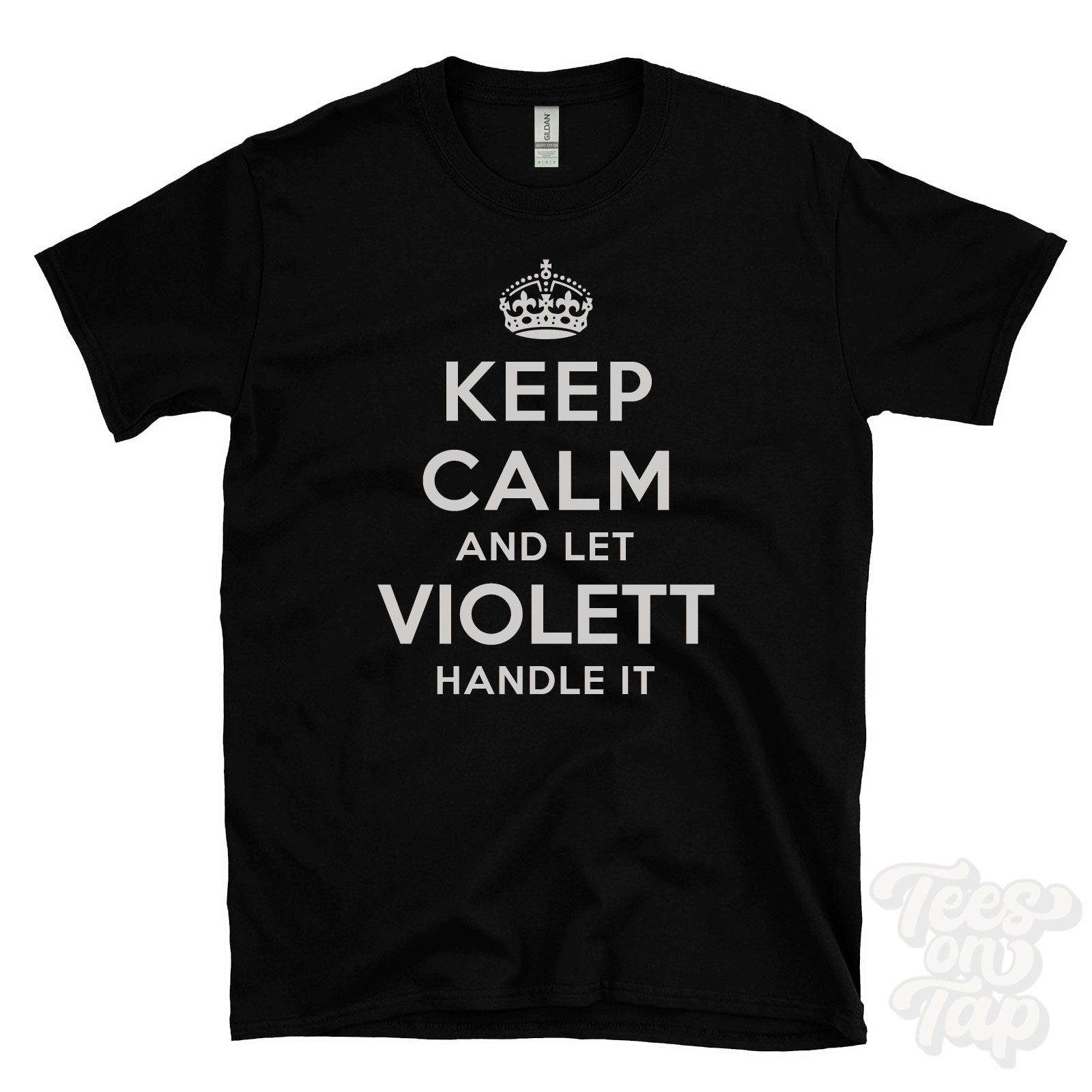 KEEP CALM AND LET VIOLETT HANDLE IT T-SHIRT mens/womens red/black funny gift