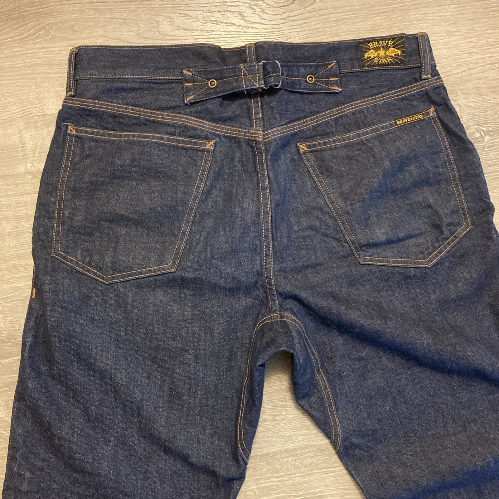 Brave Star Selvage Jeans Fit 36×37 Raw Denim Panhead Buckle Back USA Retired