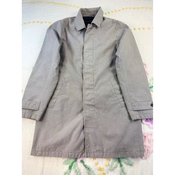 Banana Republic Mens Grey Cotton Car Coat Mac Jacket Medium RN54023