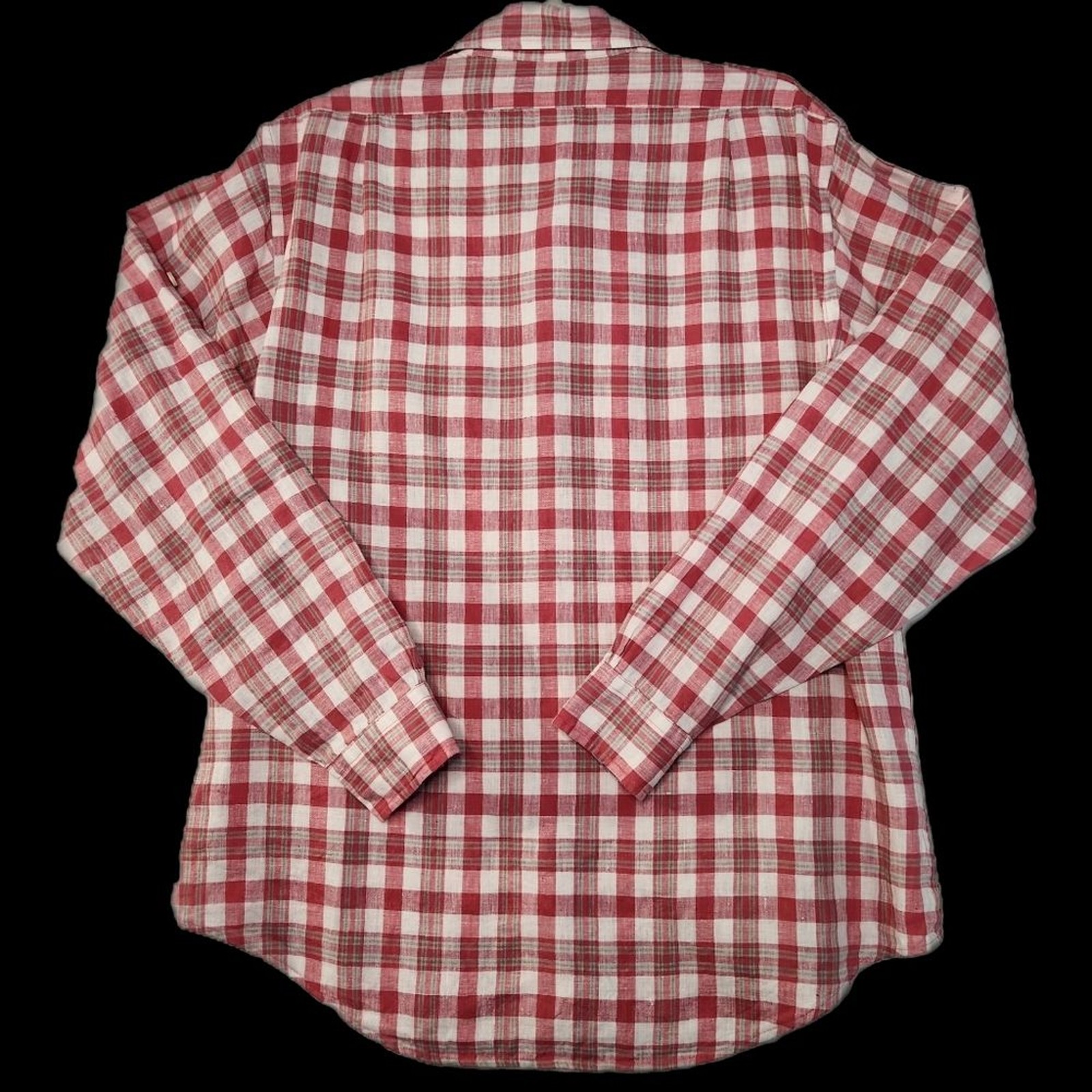 Brooks Brothers 346 Slim Fit Long Roll Tab Sleeve Button Up Shirt Linen Men’s L