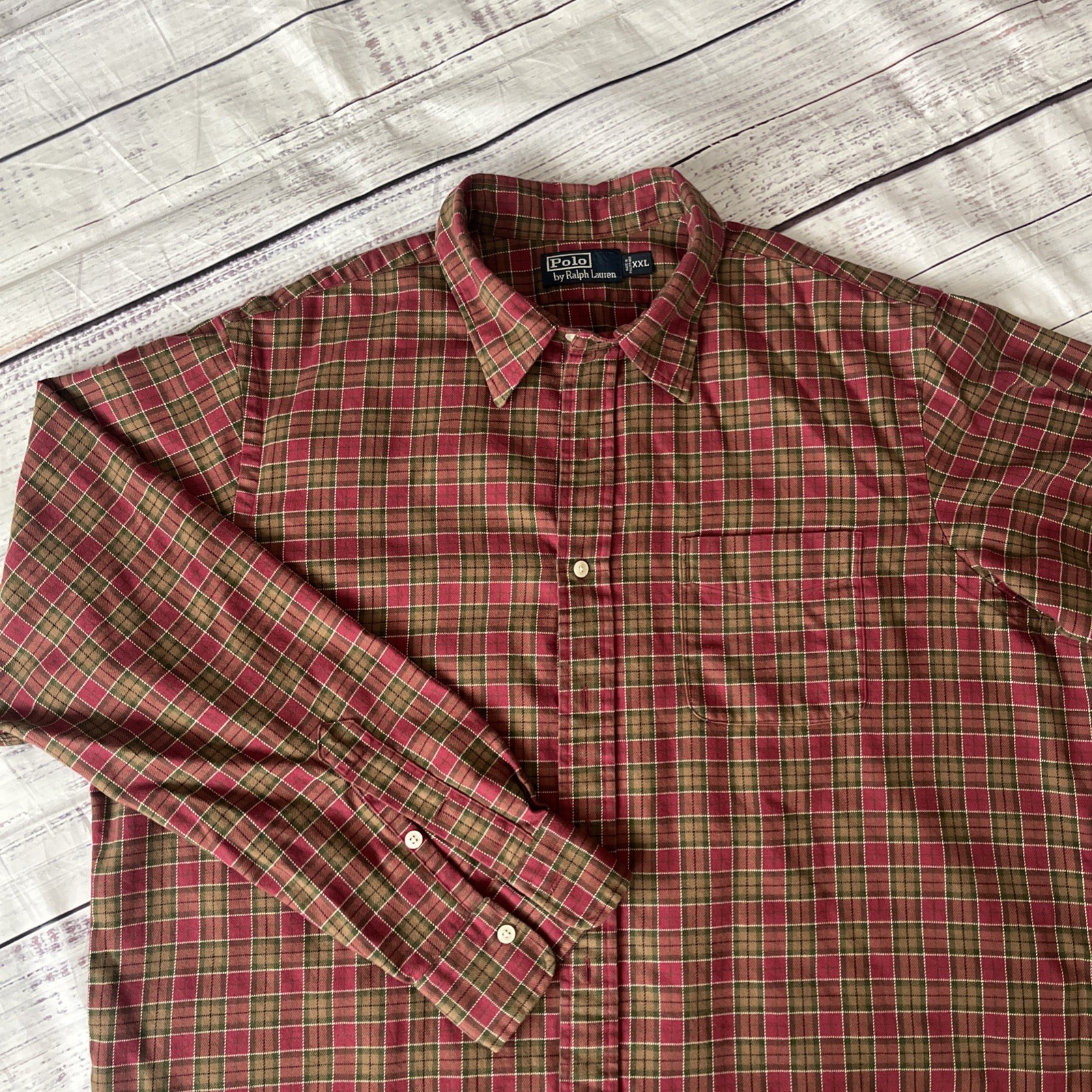 POLO Ralph Lauren Button Down Plaid Flannel Shirt 2XL