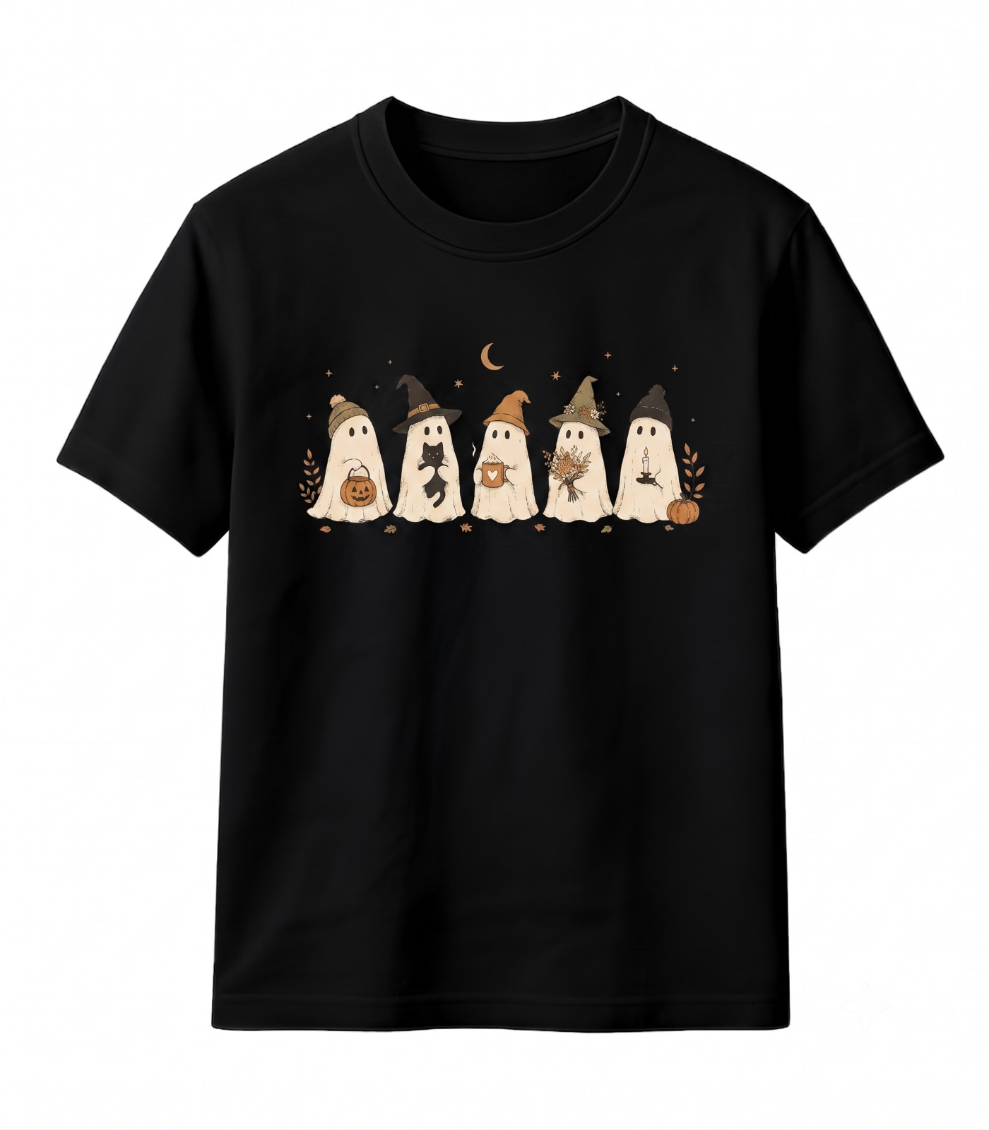 Halloween Ghosts Shirt Cozy Fall Autumn Tee Trendy Spooky Season Graphic Gift