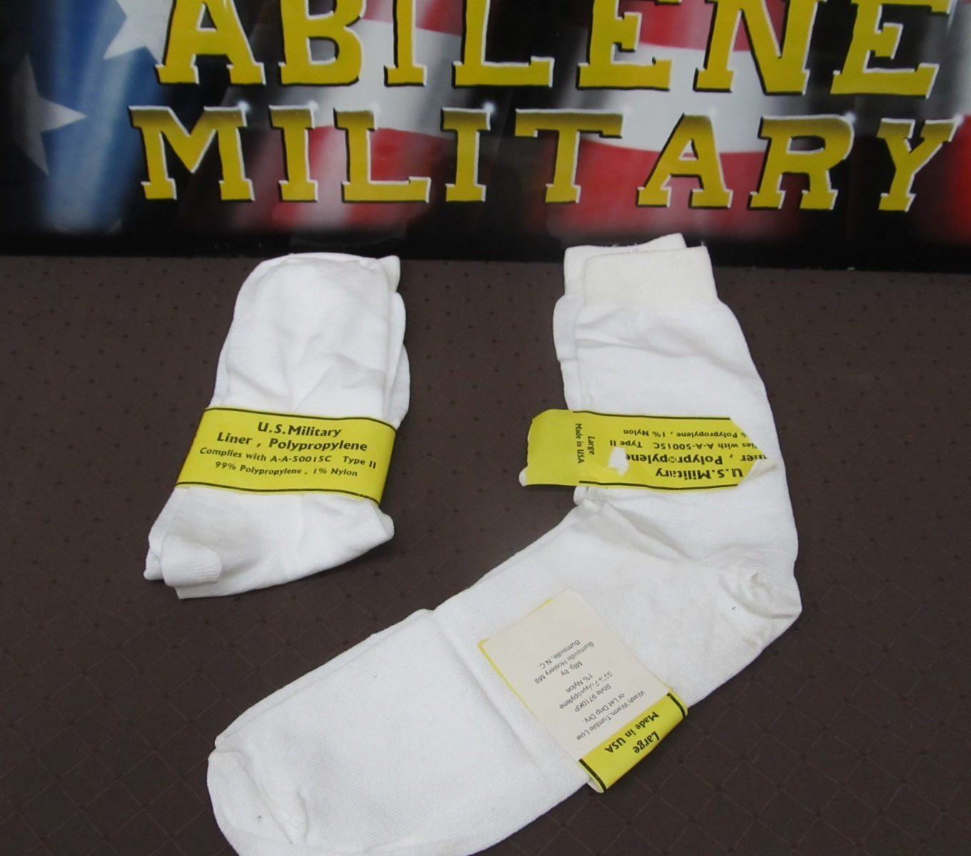 Polypropylene Genuine GI Boot Liner Socks Moisture-Wicking USA Made Large 10-13