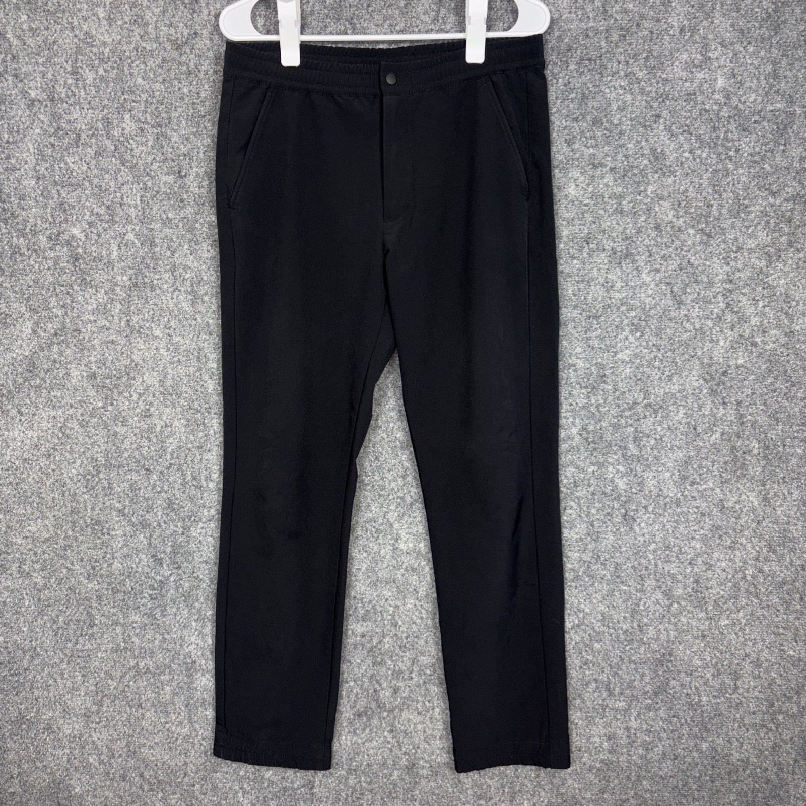 UNQLO Pants Mens Size S Black Jogger Drawstring Zip Elastic Waist Casual