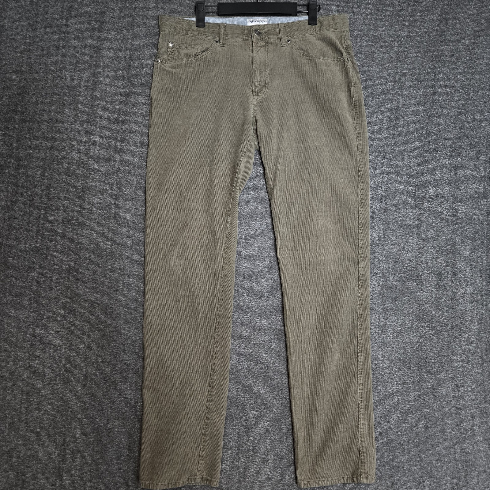 Peter Millar Men 34×32 Superior Soft Corduroy Five-Pocket Pants Juniper Olive
