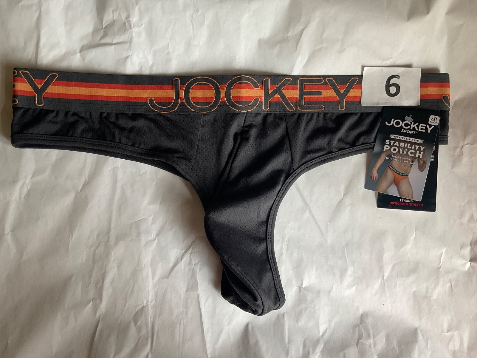 Jockey Sport Breathable Mesh Stability Pouch Thong Microfiber New Blue Green