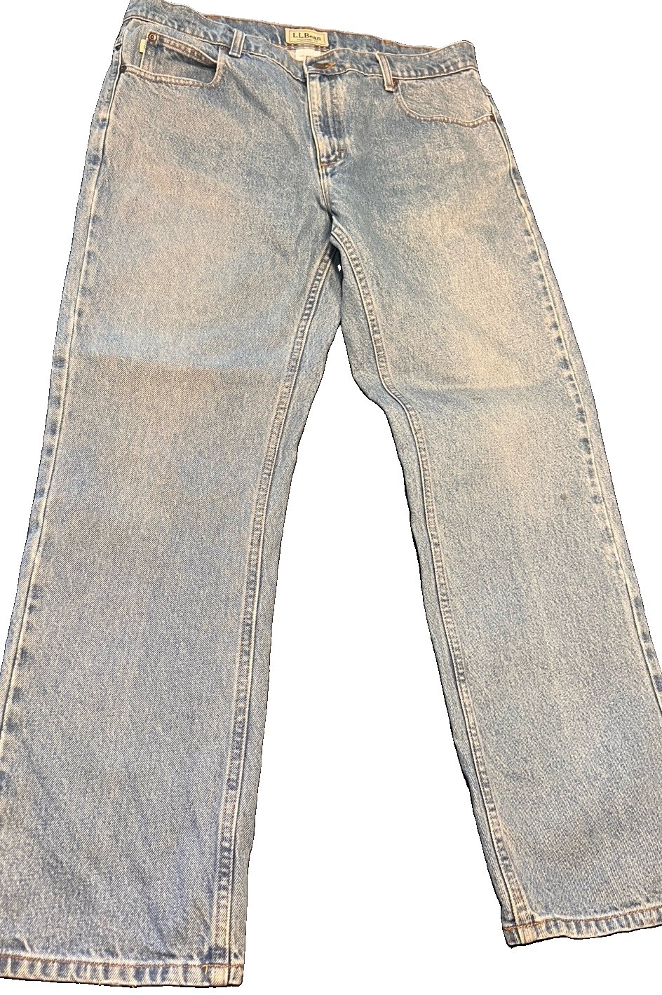 L.L.Bean Men’s Jeans 37×30 Standard Fit Straight Leg Light Wash 100% Cotton