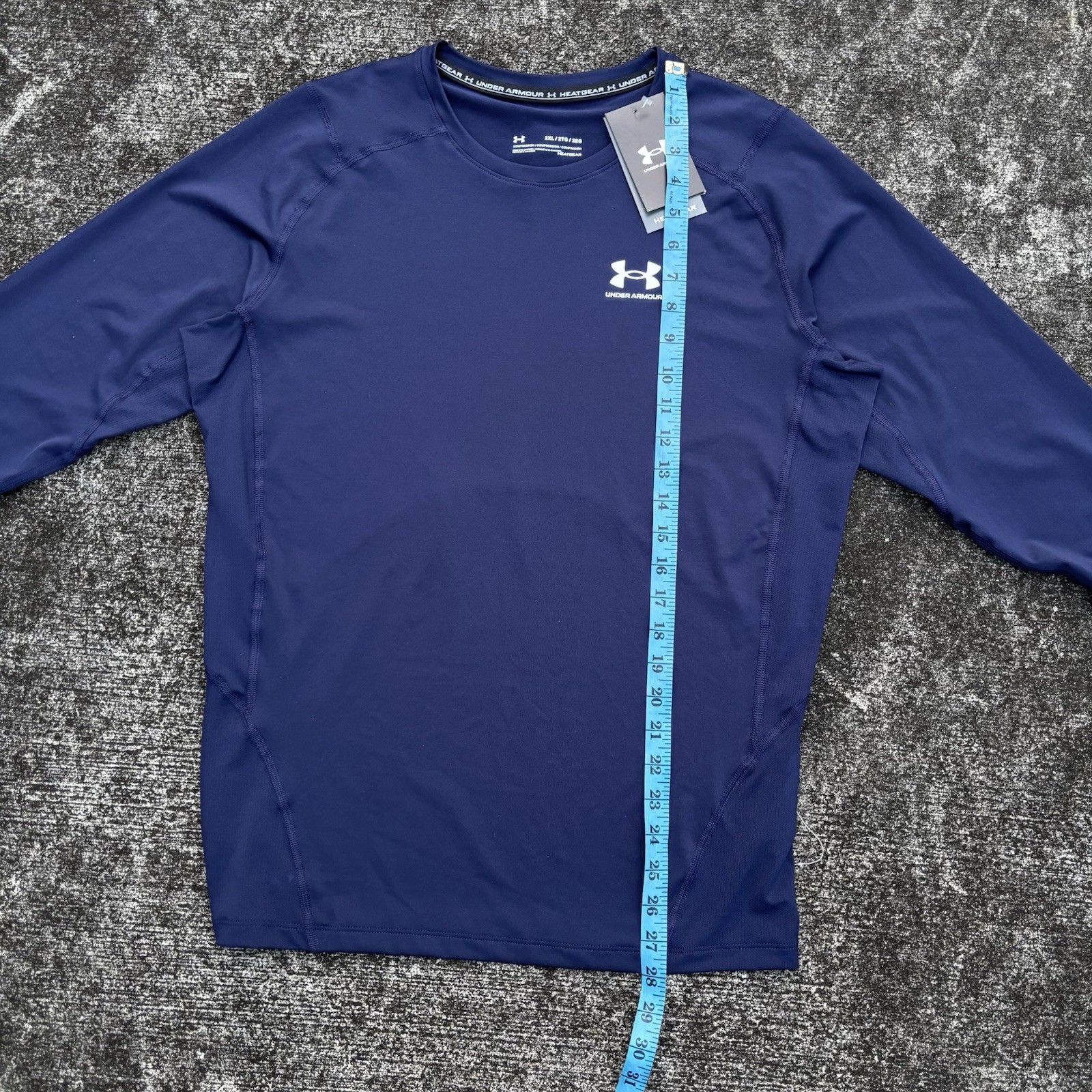 Under Armour HeatGear Compression Long Sleeve Shirt Men’s 2XL Navy 1361524 NWT
