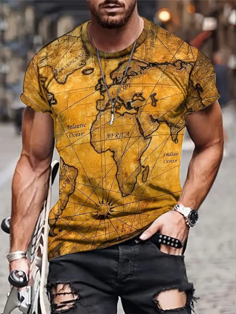 3D Illusion Print T Shirt Short Sleeve Casual Oversized Unisex Tee
