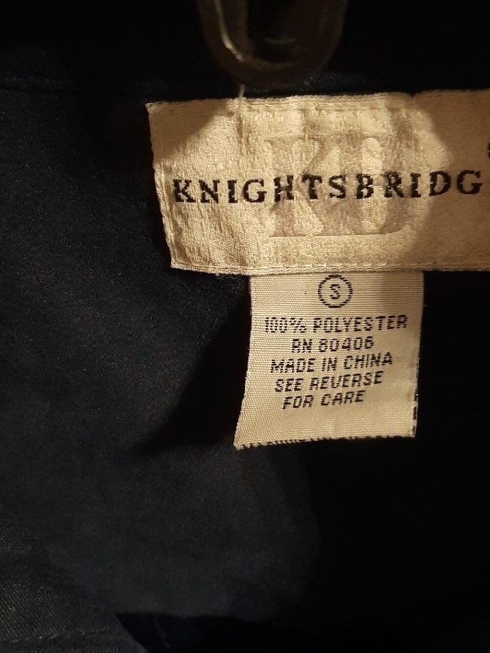 Vintage Knightsbridge Jacket W Full Zip Closure&Two Chest Zipper Pocket Blk Sz S